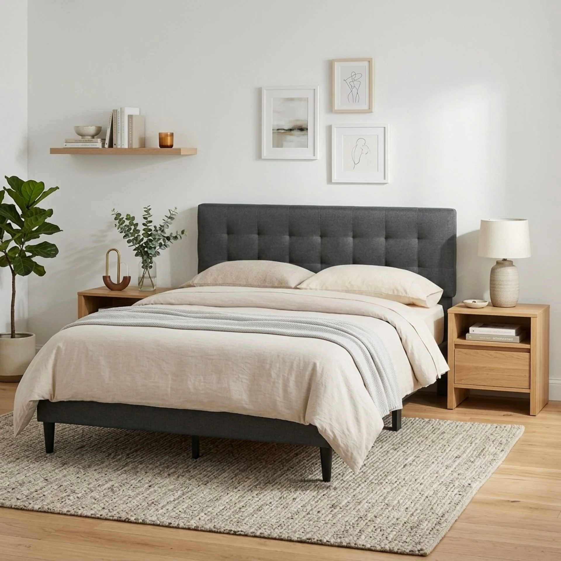 Kora Queen Bed Frame - Dark Grey