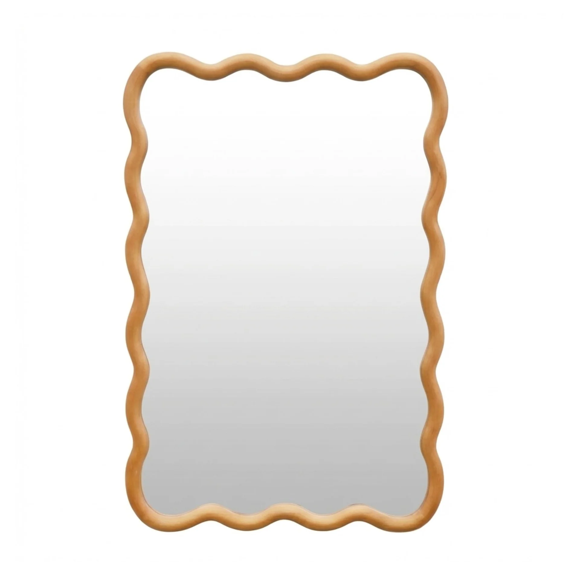 Ripple Wavy Wooden Wall Mirror 91CM - Warm Walnut - Image 15