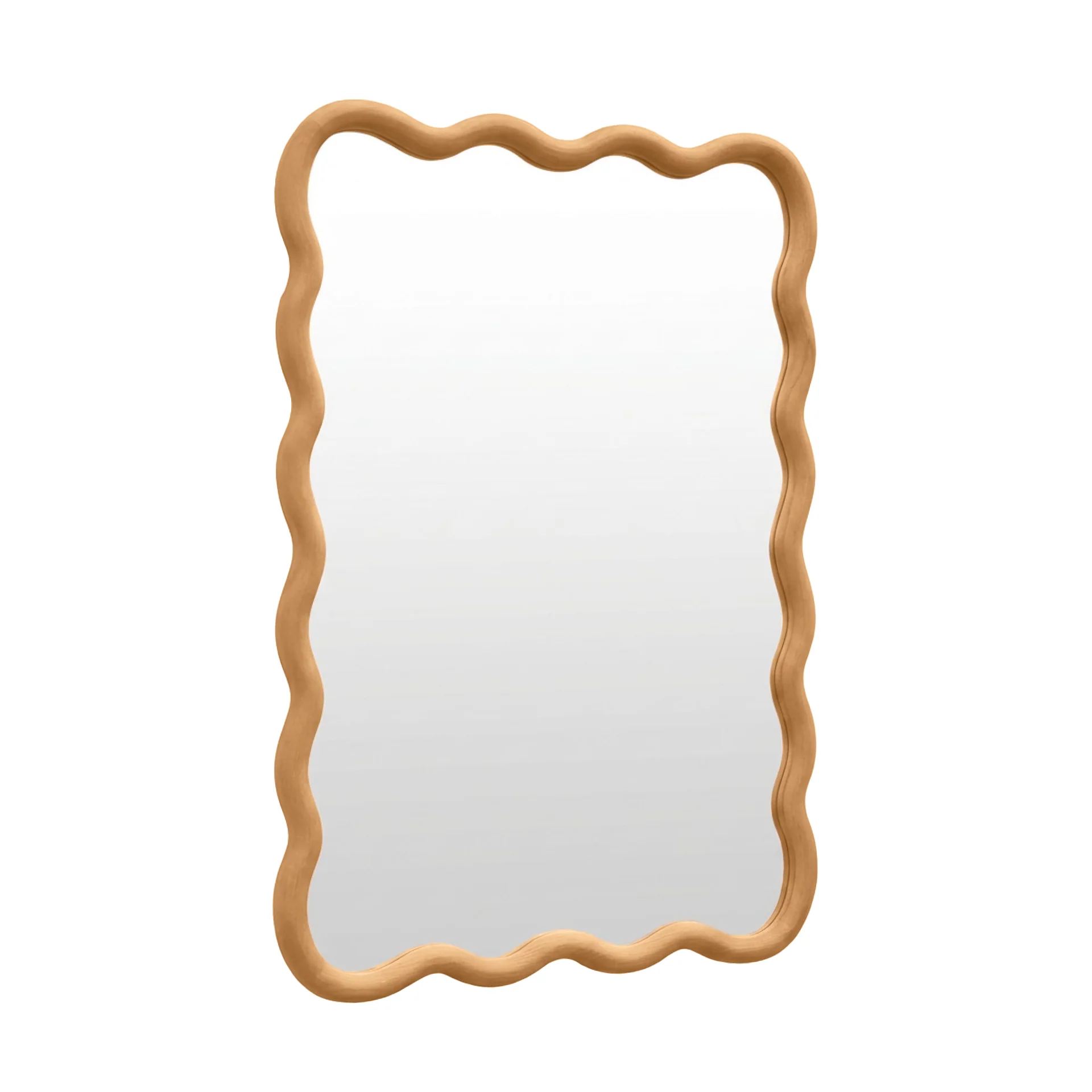 Ripple Wavy Wooden Wall Mirror 91CM - Warm Walnut - Image 18