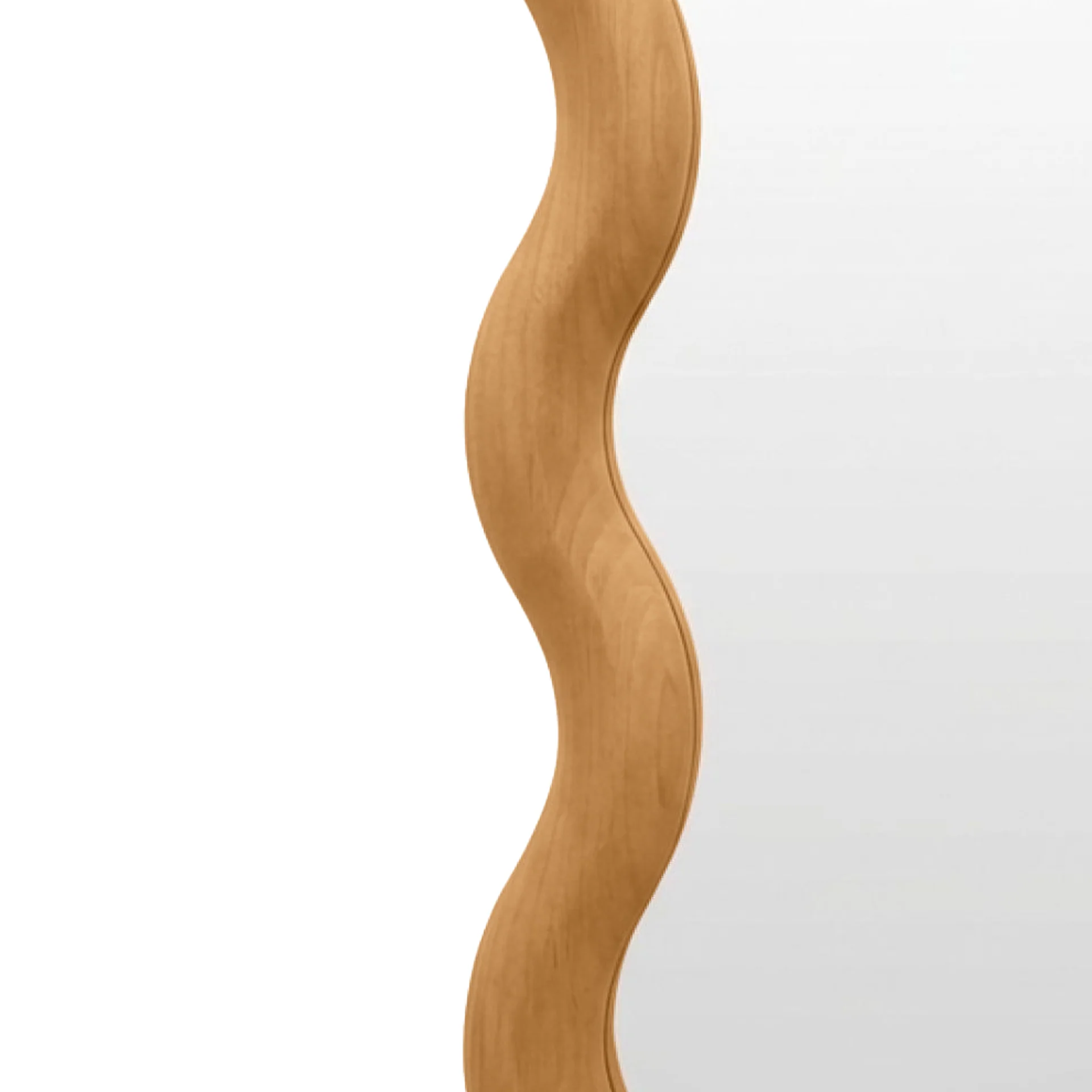 Ripple Wavy Wooden Wall Mirror 91CM - Warm Walnut - Image 27