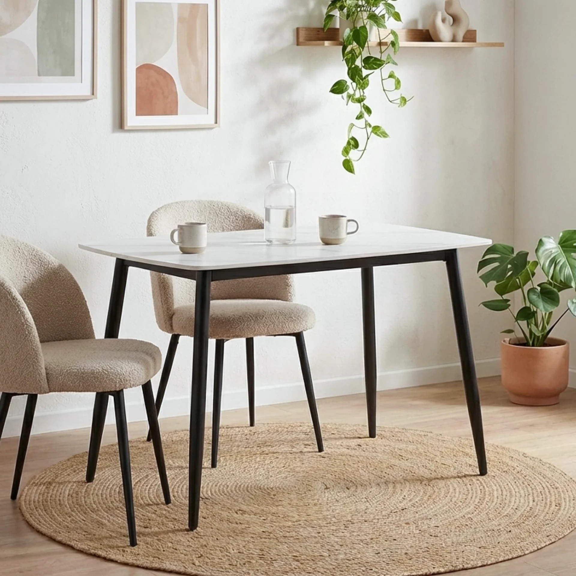 Adley Matt Ceramic Dining Table 120 x 69.5cm - White - Image 3