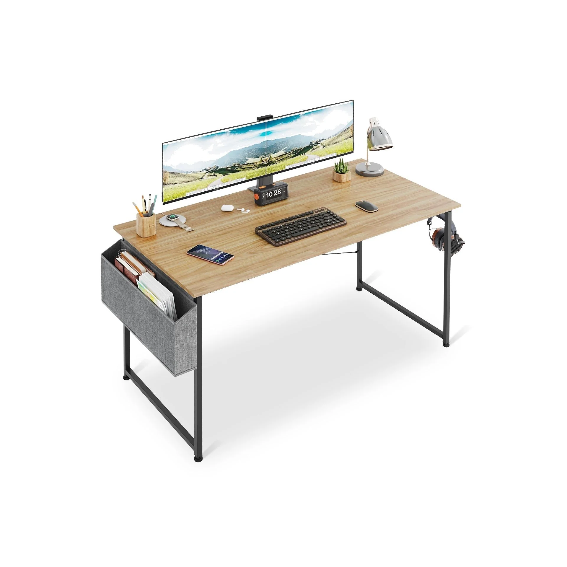 Aidan 120cm Computer Desk with Storage Bag - Natural - Image 5