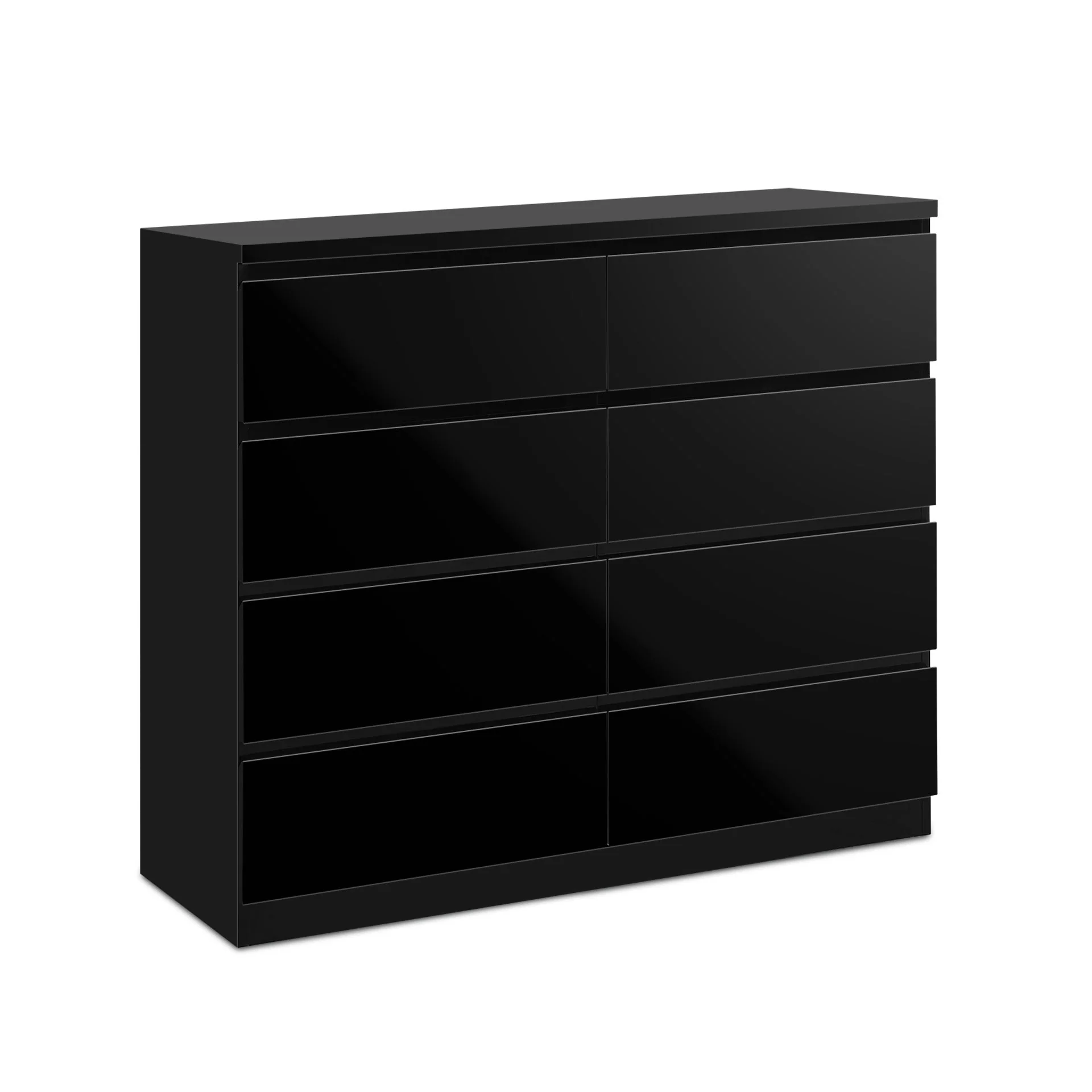 Angeles High Gloss 8 Drawer Lowboy - Black - Image 5