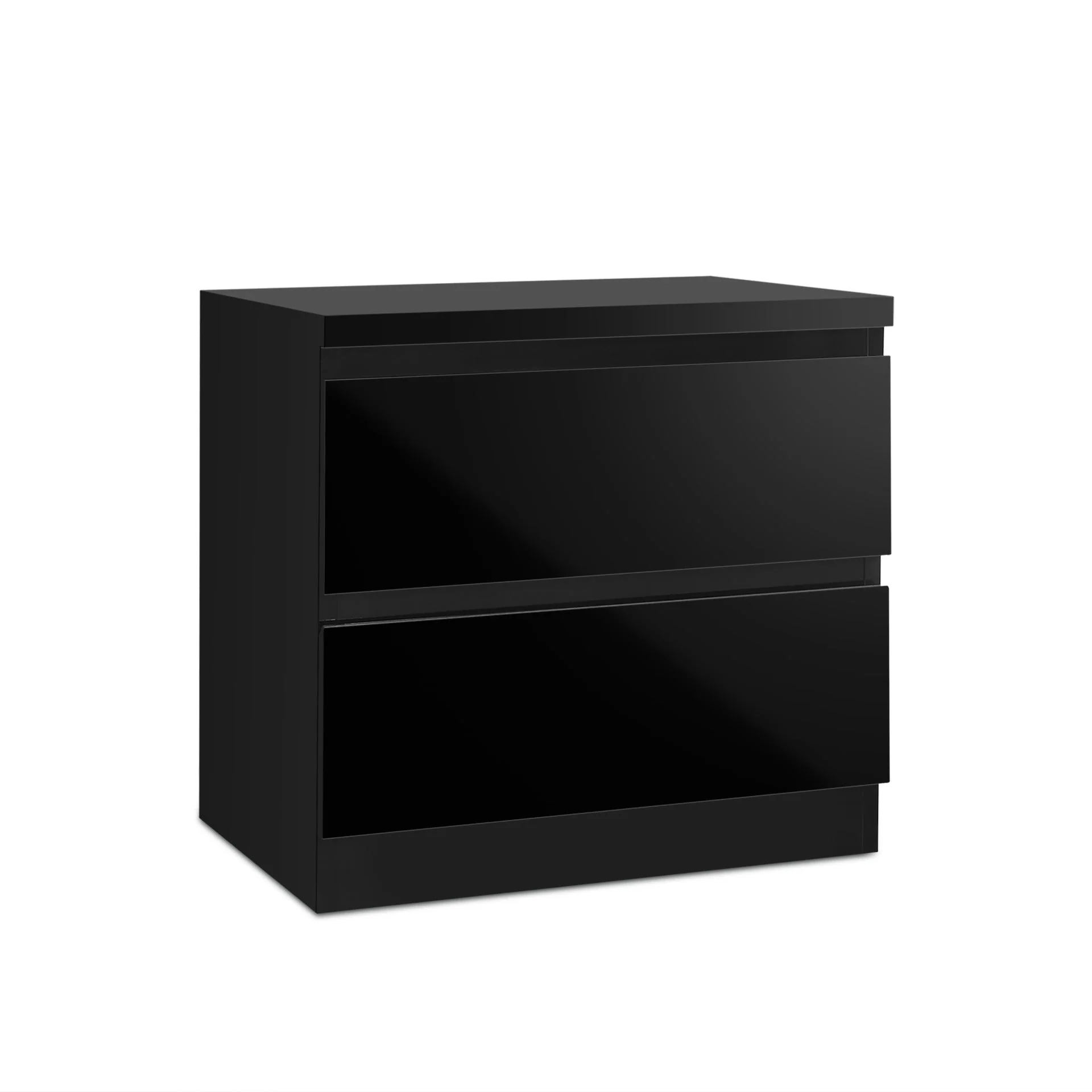 Angeles High Gloss Bedside Table - Black - Image 7