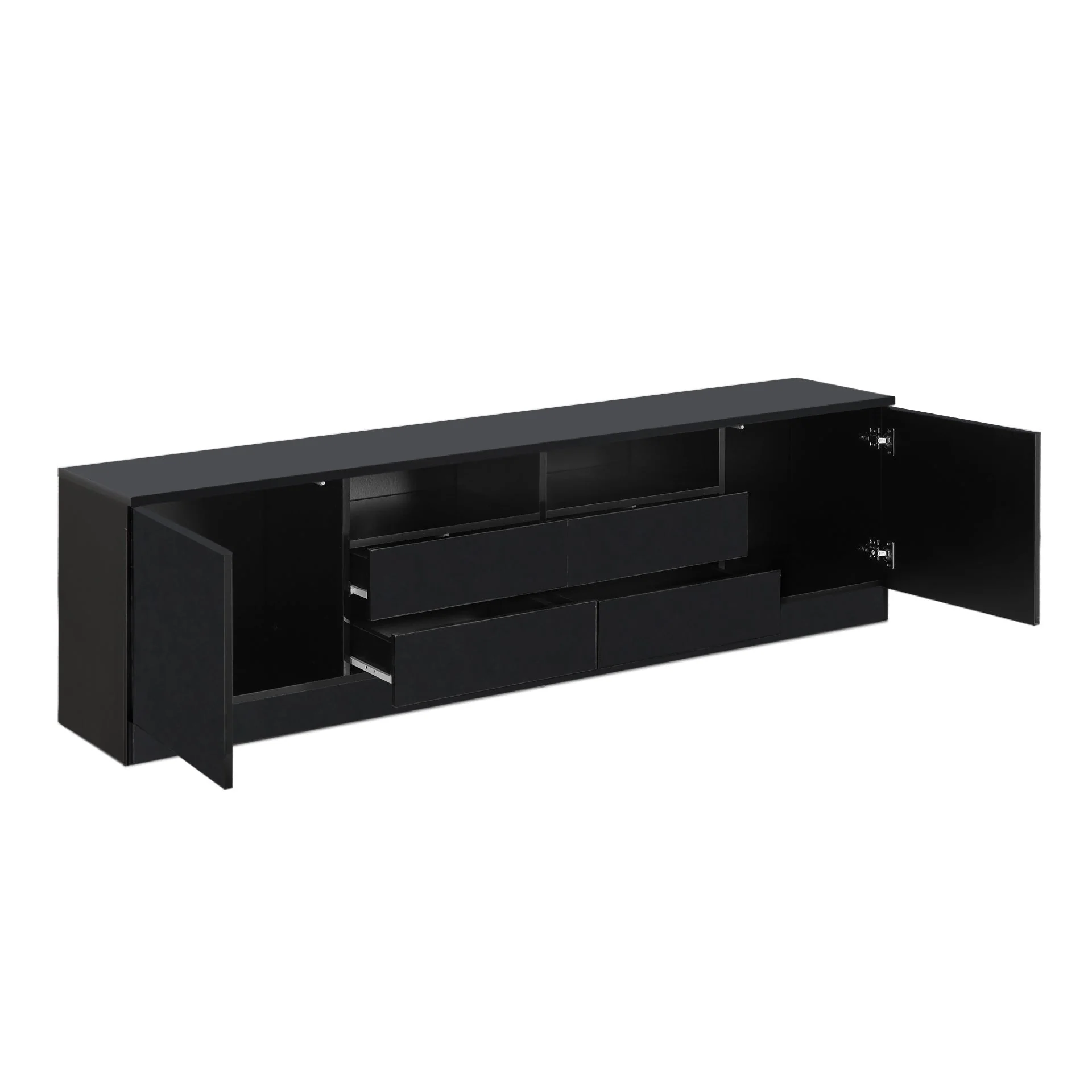 Antler 1.8m Entertainment Unit - Black - Image 13