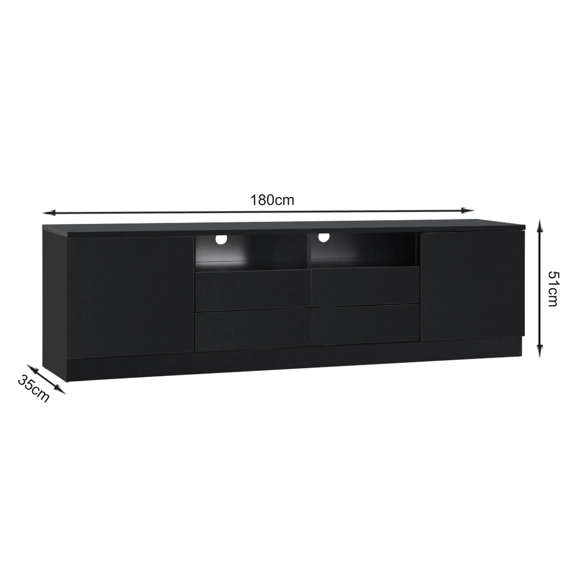 Antler 1.8m Entertainment Unit - Black - Image 15