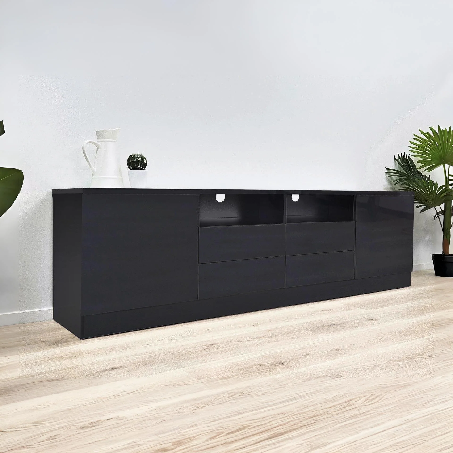 Antler 1.8m Entertainment Unit - Black - Image 7