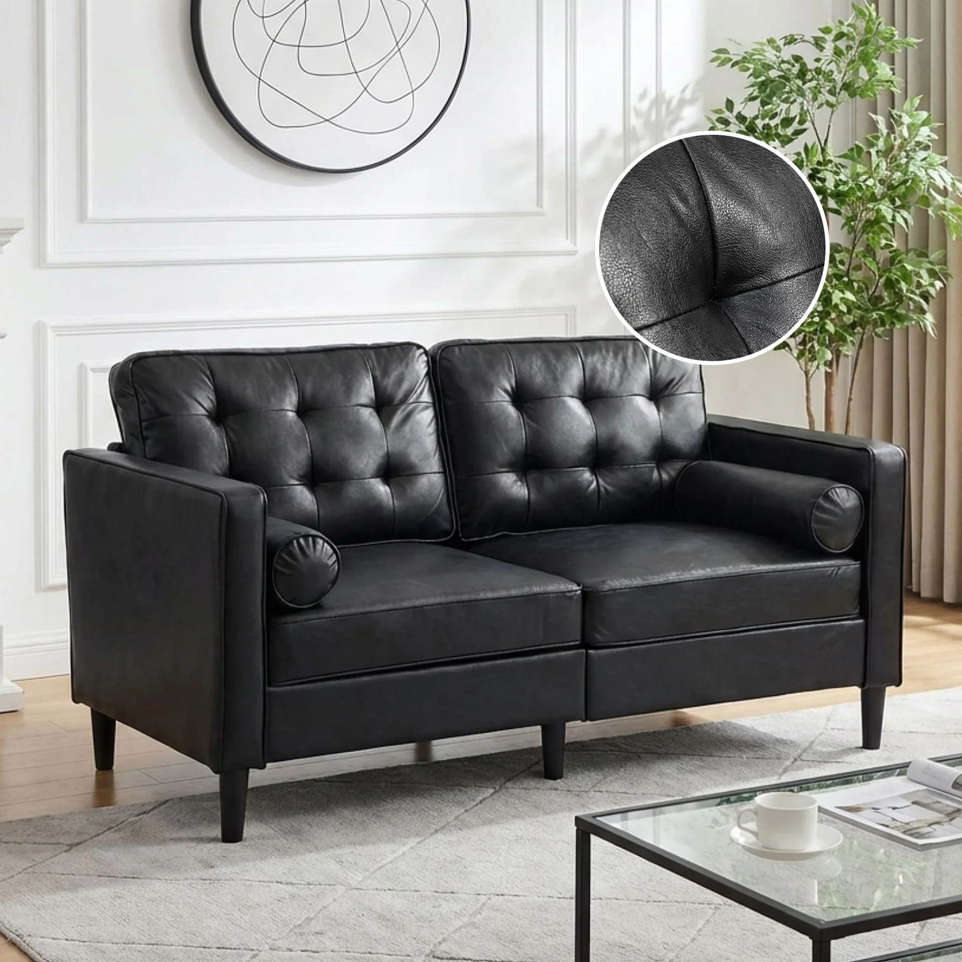 Apex 2 Seater Sofa - Black - Image 2