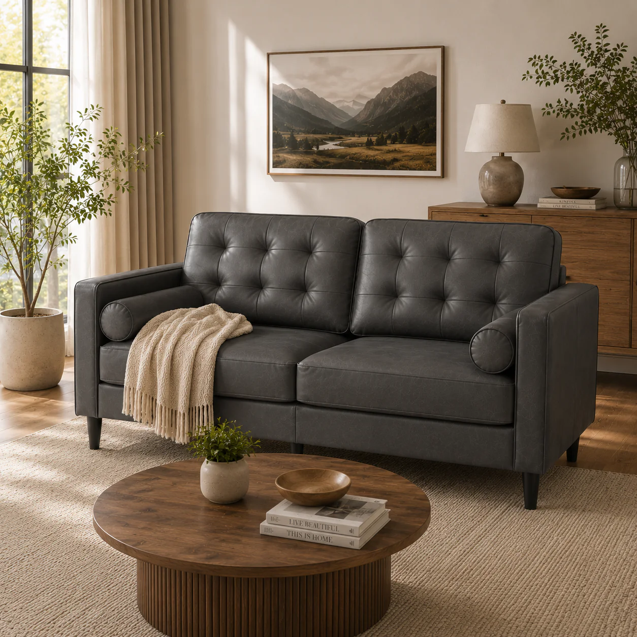 Apex 2 Seater Sofa - Dark Grey - Image 2