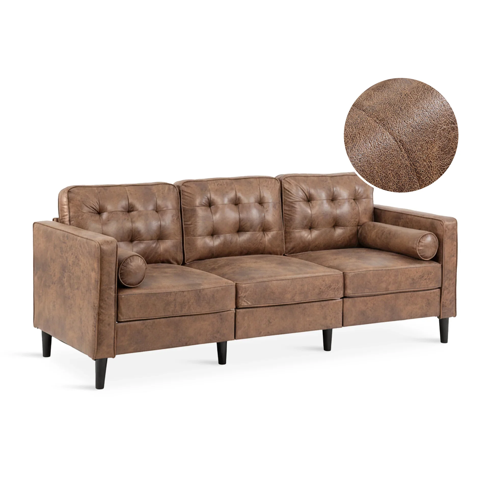 Apex 3 Seater Sofa - Brown - Image 6