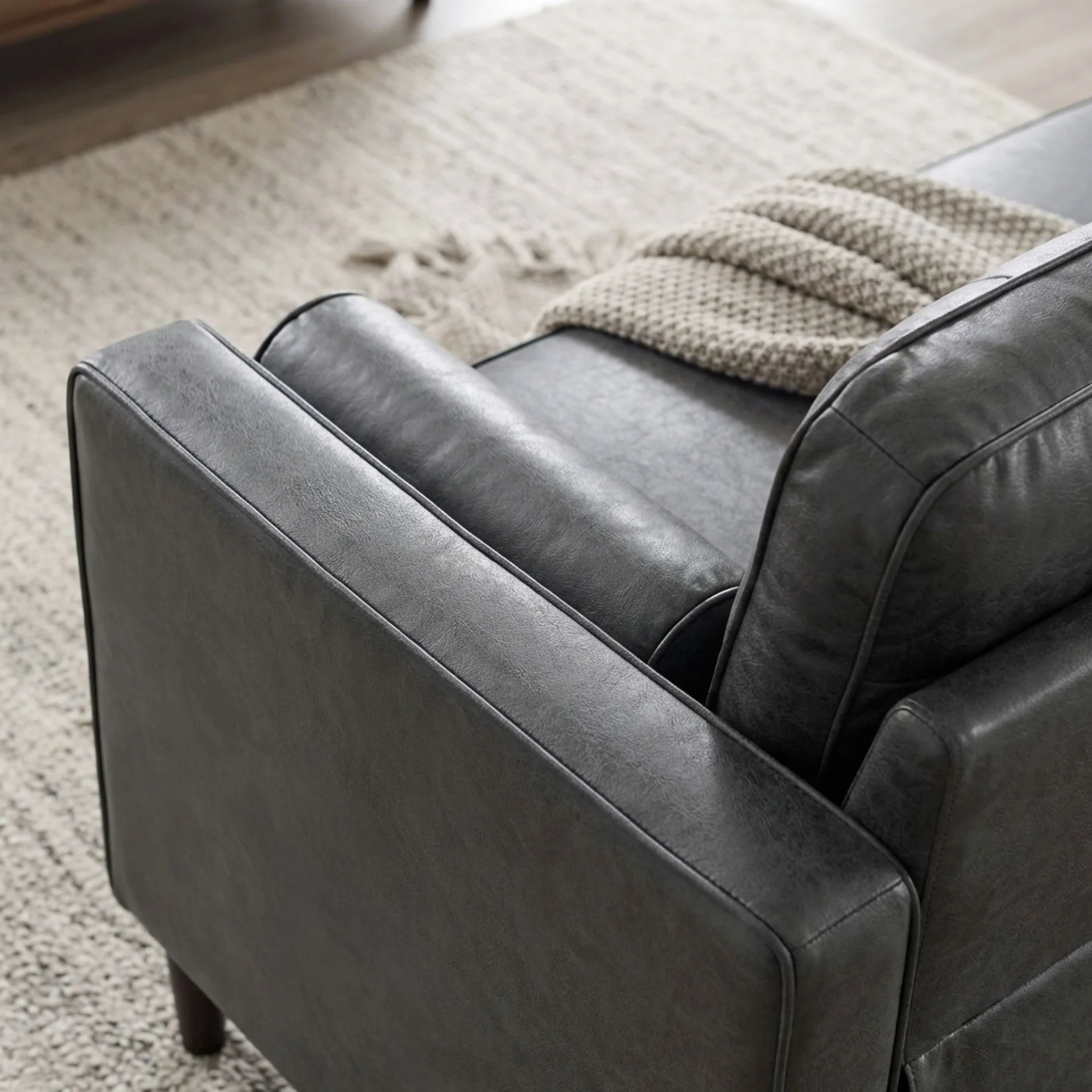 Apex 3 Seater Sofa - Dark Grey - Image 3