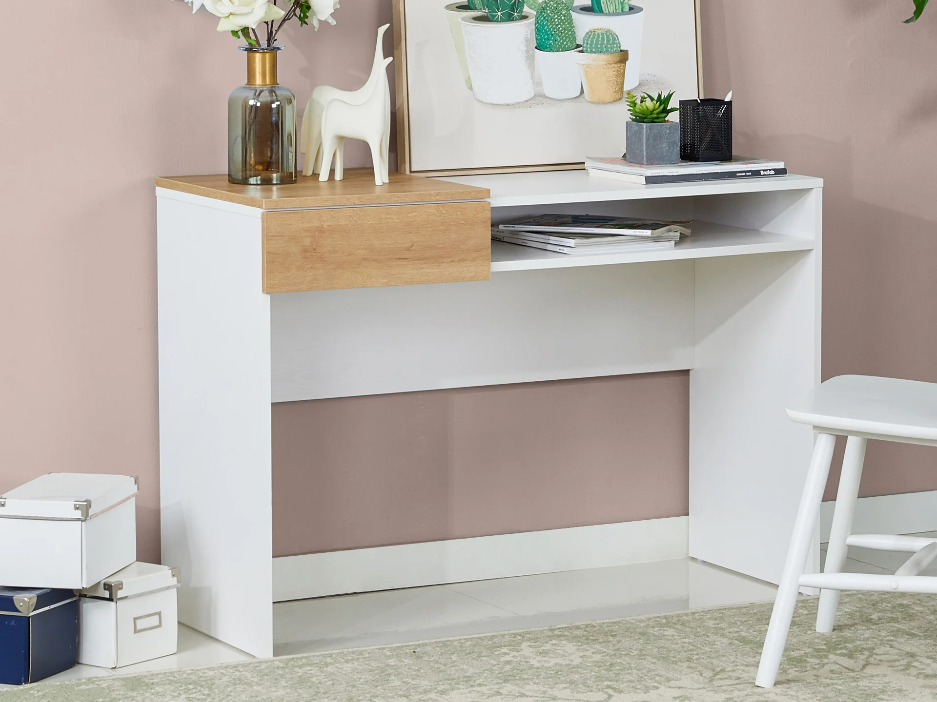 Archie 110cm Computer Desk - White - Image 2