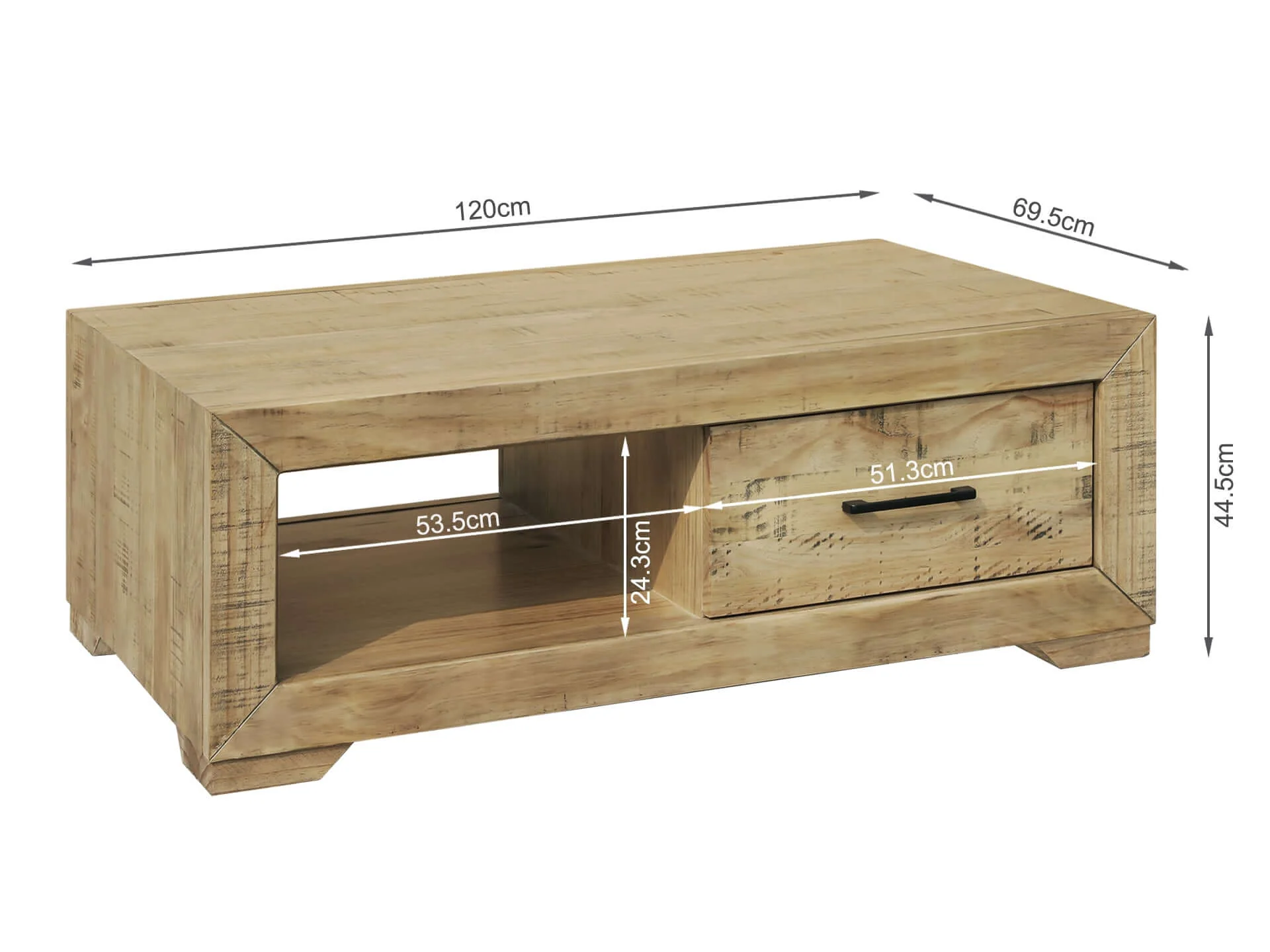 Argento Solid Wood Coffee Table - Delhi - Image 6