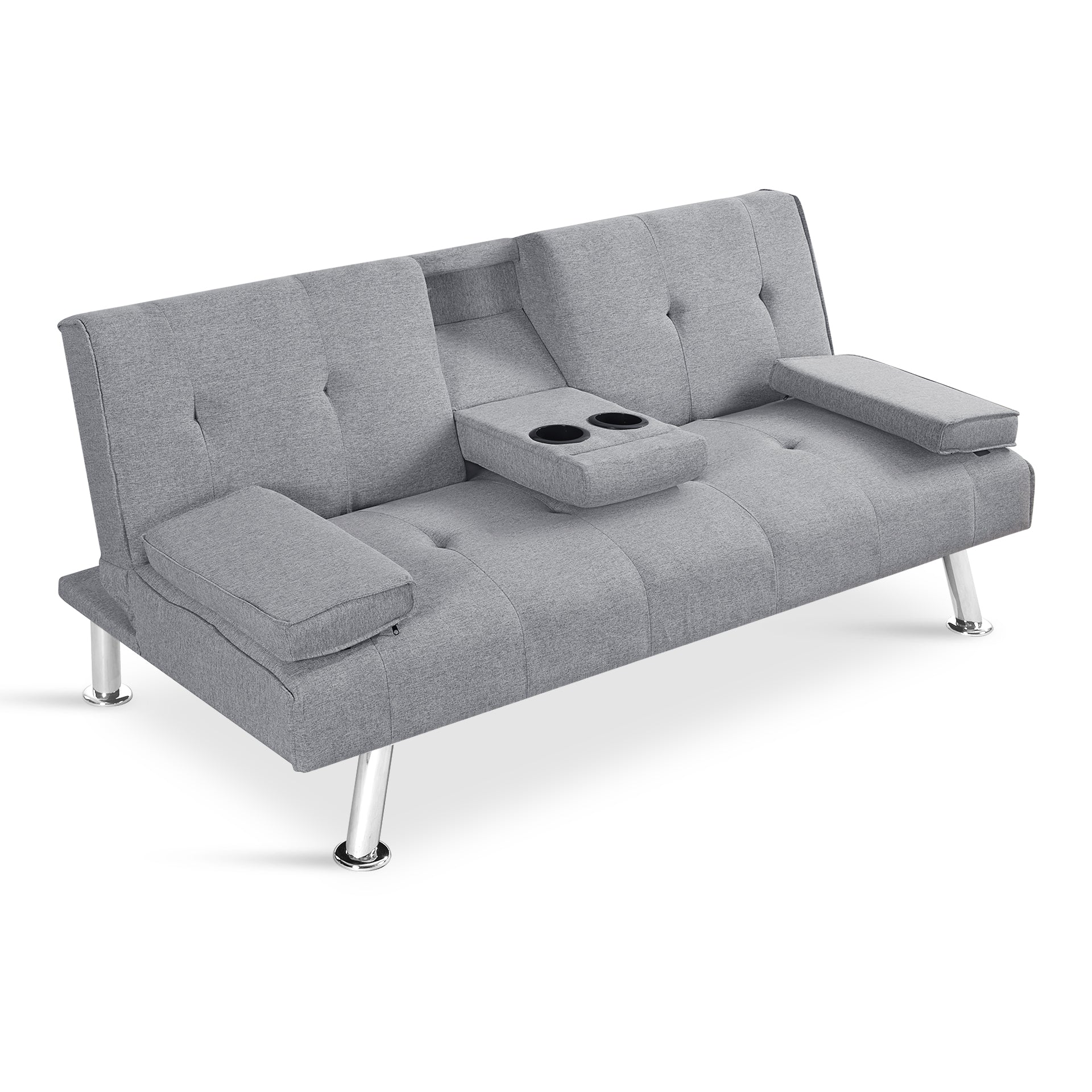 Arleth 3 Seater Sofa Bed - Light Grey - Image 10