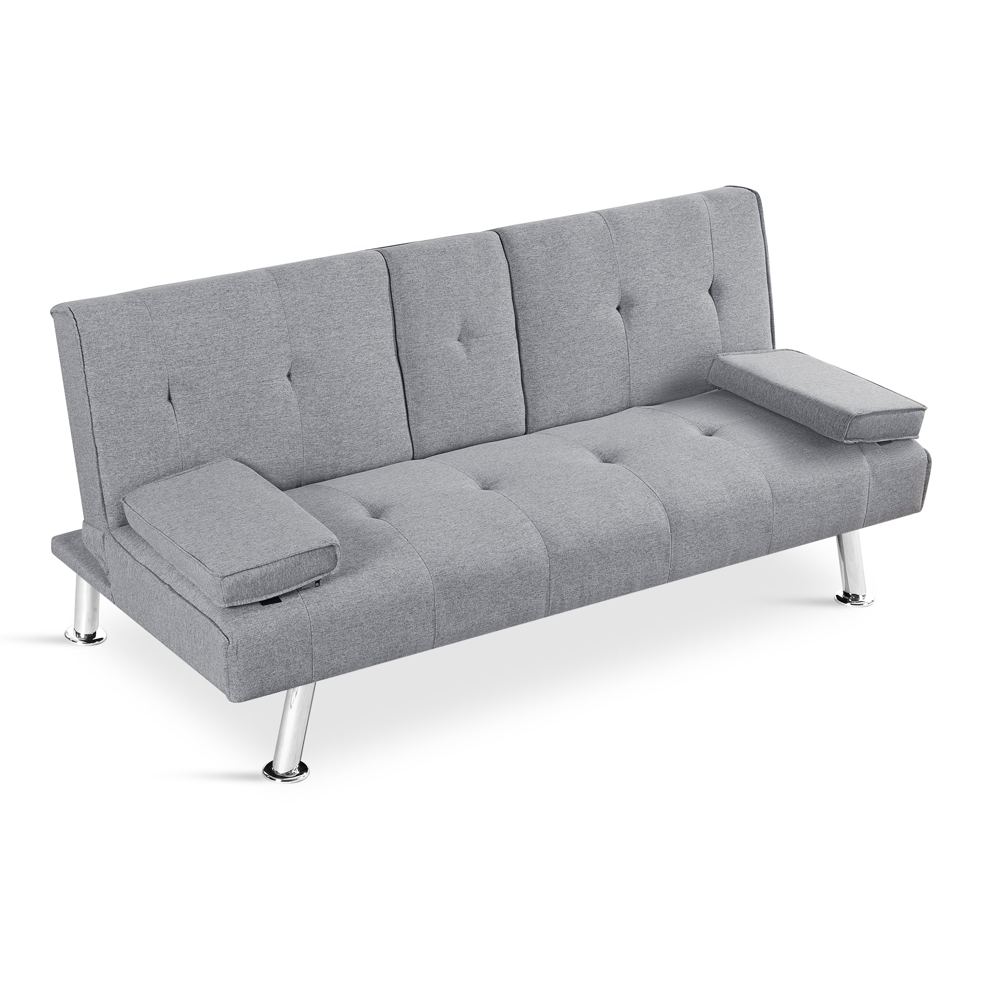 Arleth 3 Seater Sofa Bed - Light Grey - Image 11
