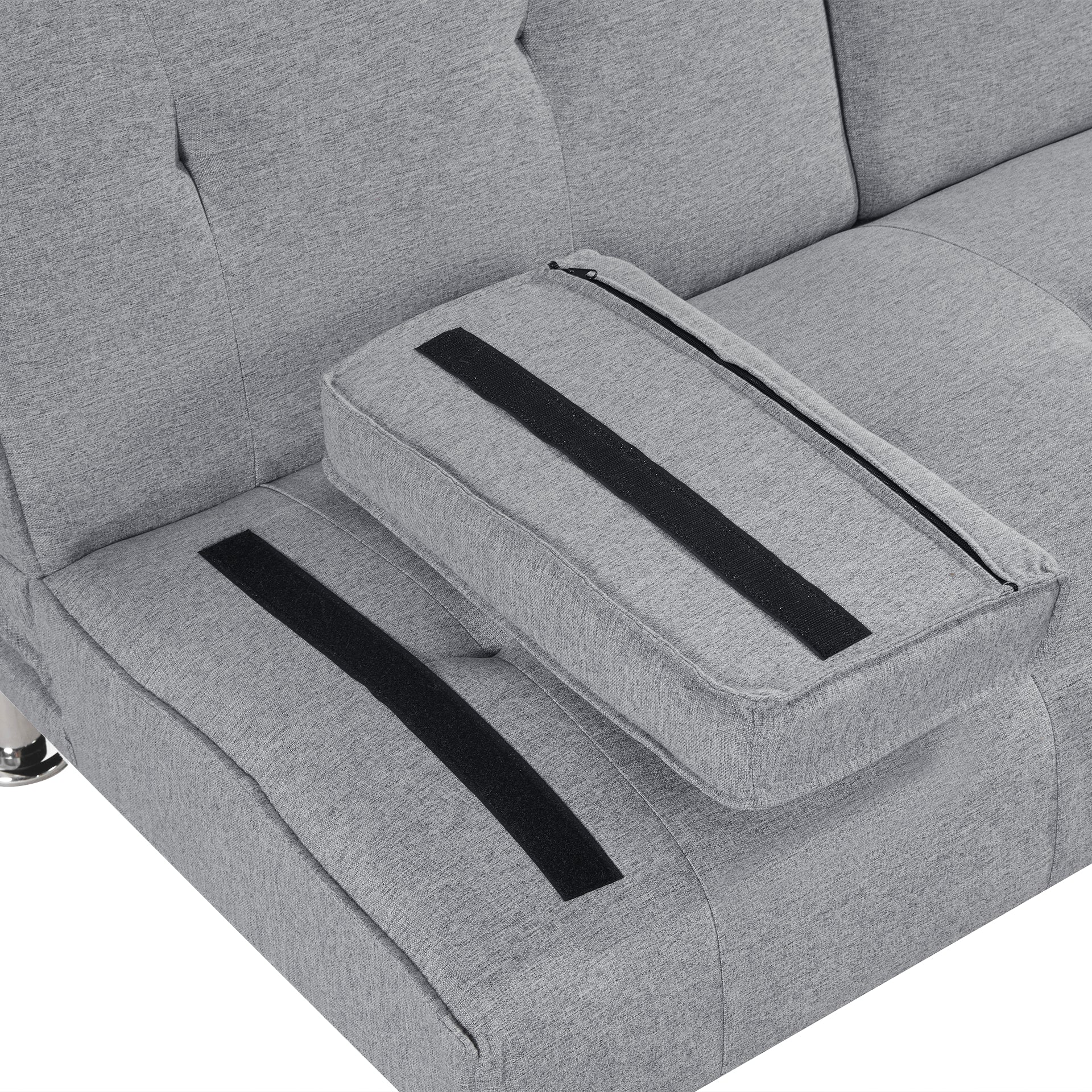 Arleth 3 Seater Sofa Bed - Light Grey - Image 17