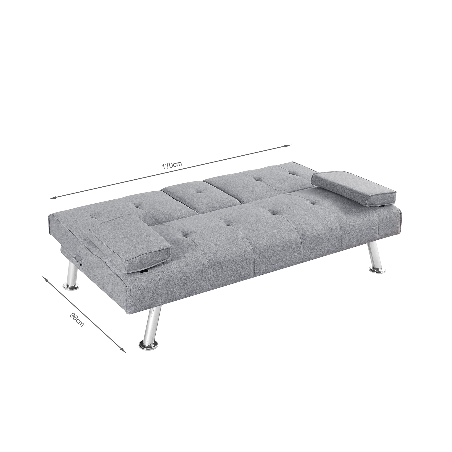 Arleth 3 Seater Sofa Bed - Light Grey - Image 21