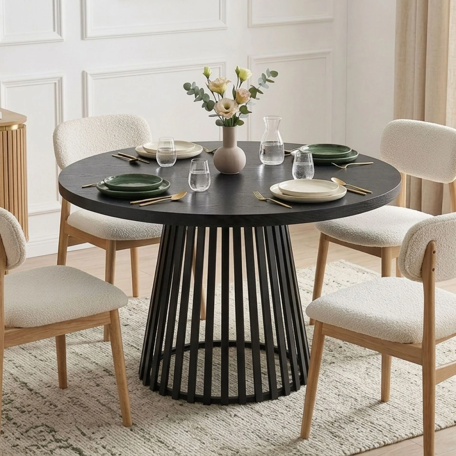 Arluna Round Dining Table 120x75cm - Black