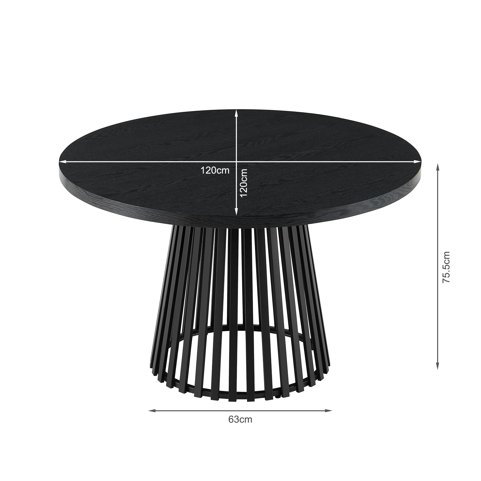 Arluna Round Dining Table 120x75cm - Black - Image 10
