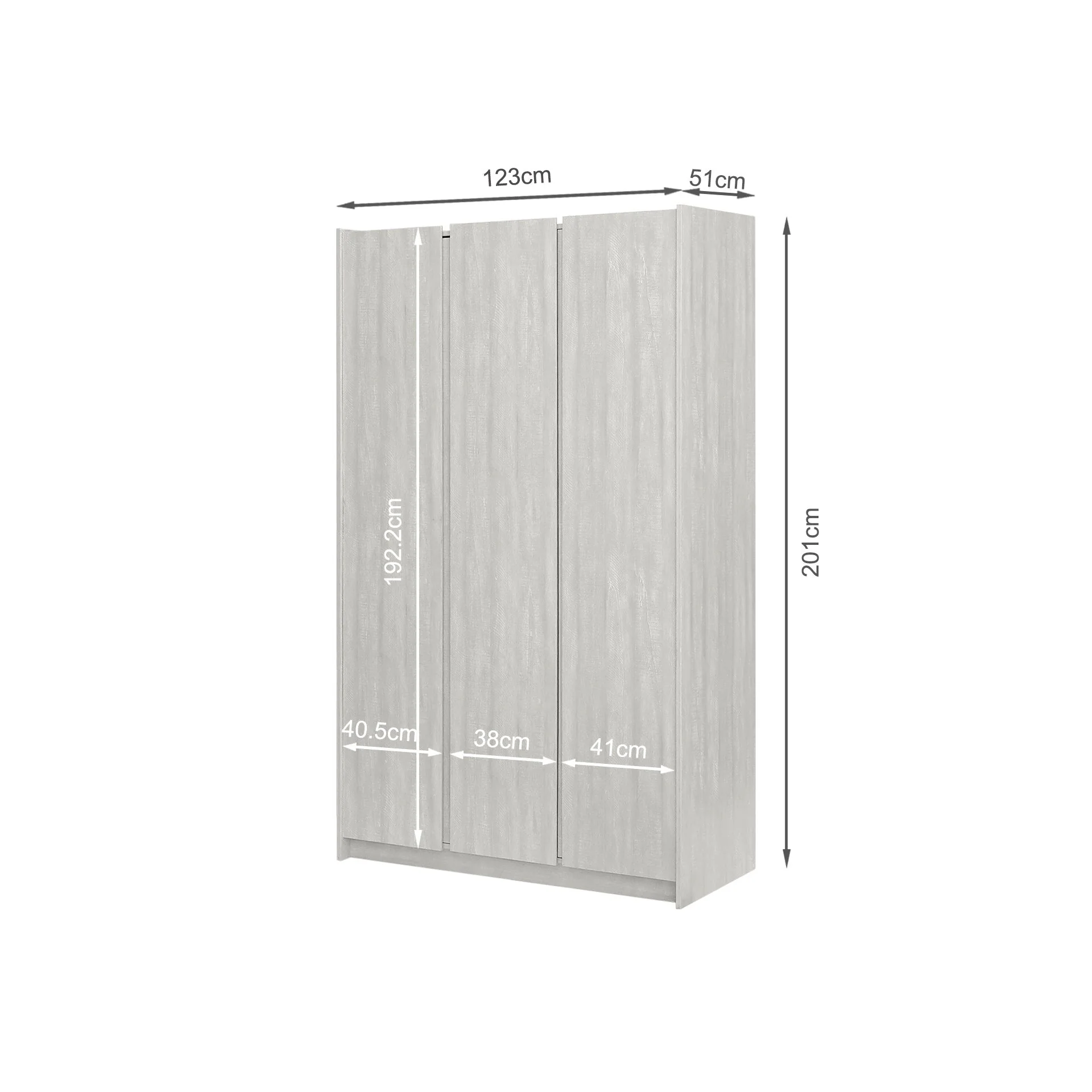 Ashton 3 Door Wardrobe - Grey Oak - Image 12
