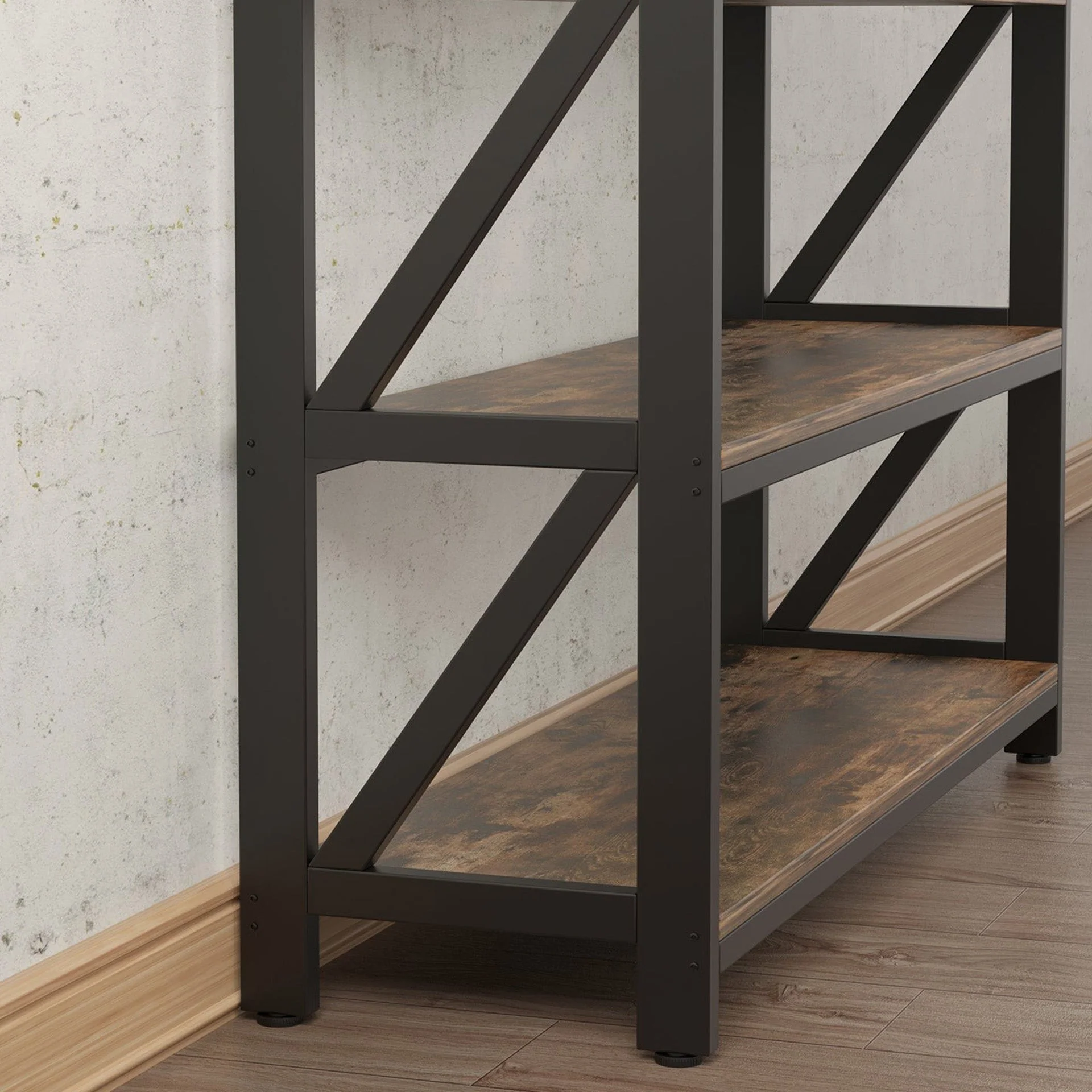 Atlas 1m Console Table with Drawer - Rustic Brown - Image 10