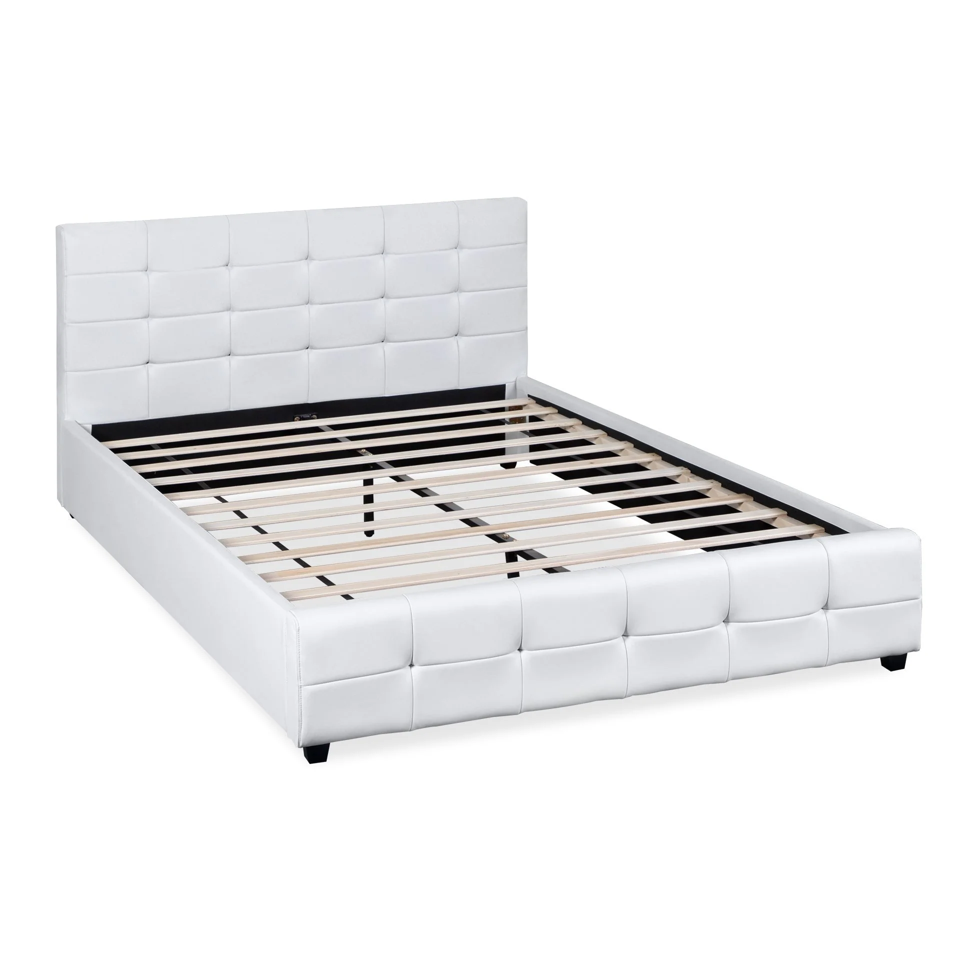Augusta Queen PU Bed Frame - White - Image 2