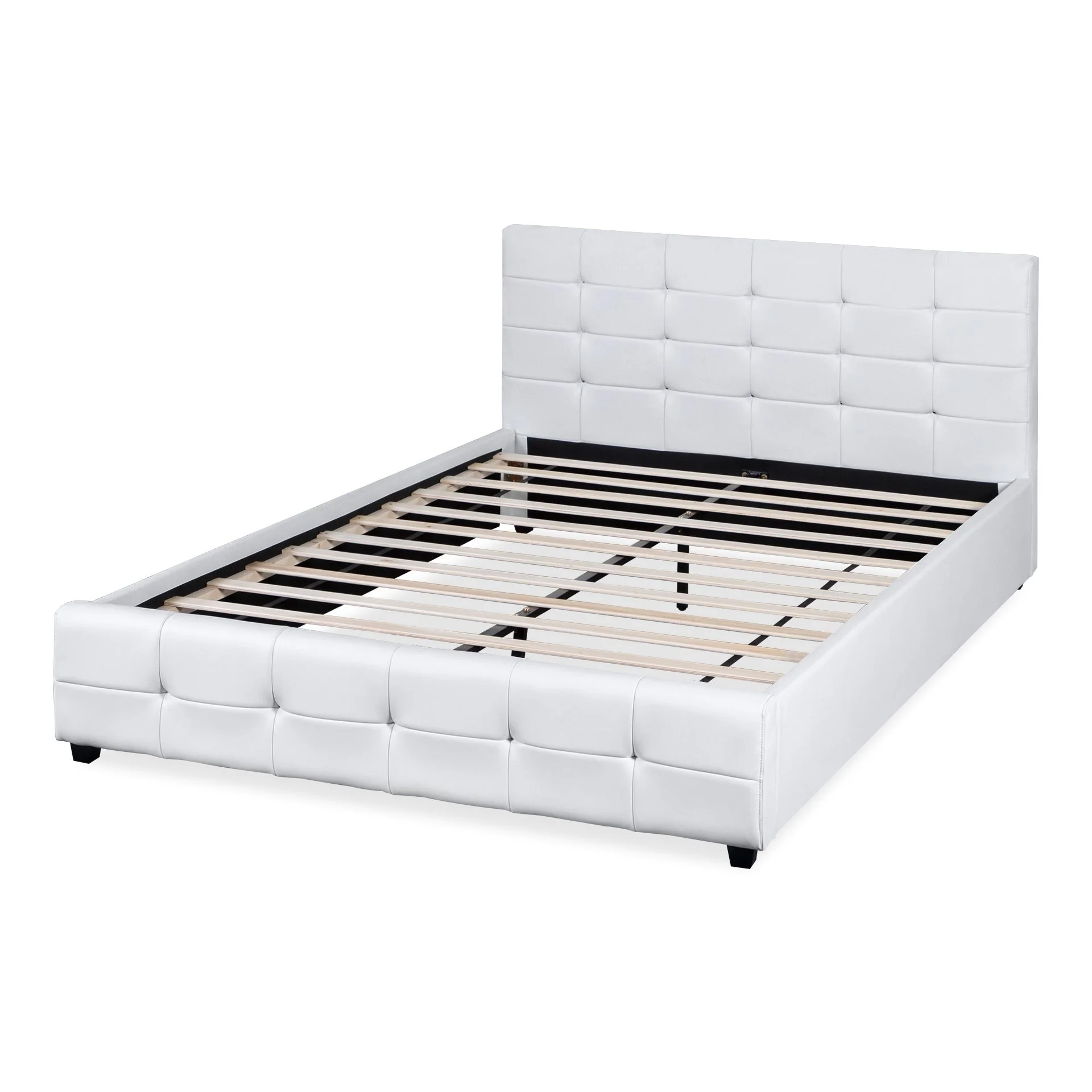 Augusta Queen PU Bed Frame - White - Image 3