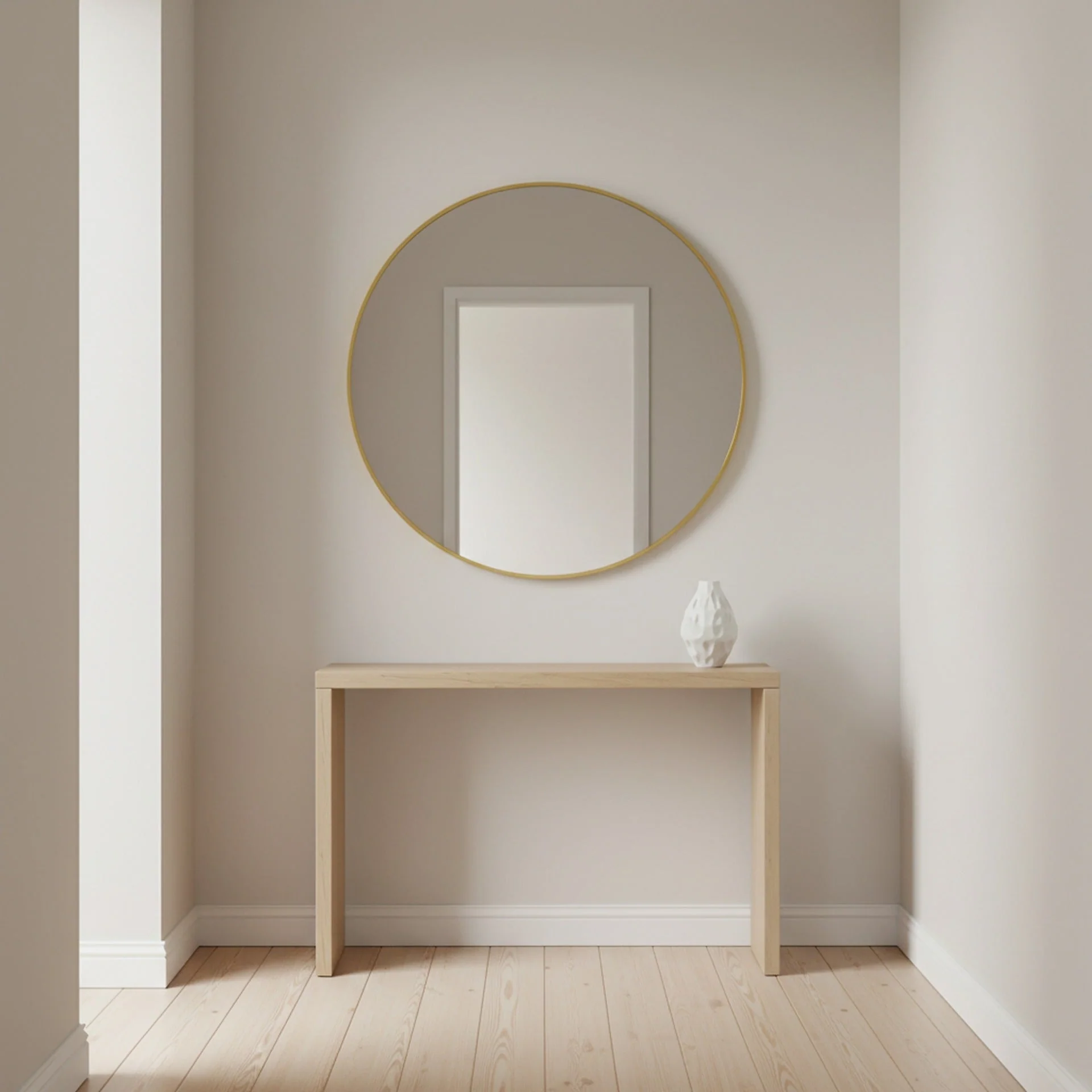 Aura Round Metal Framed Wall Mirror 80cm - Gold - Image 5