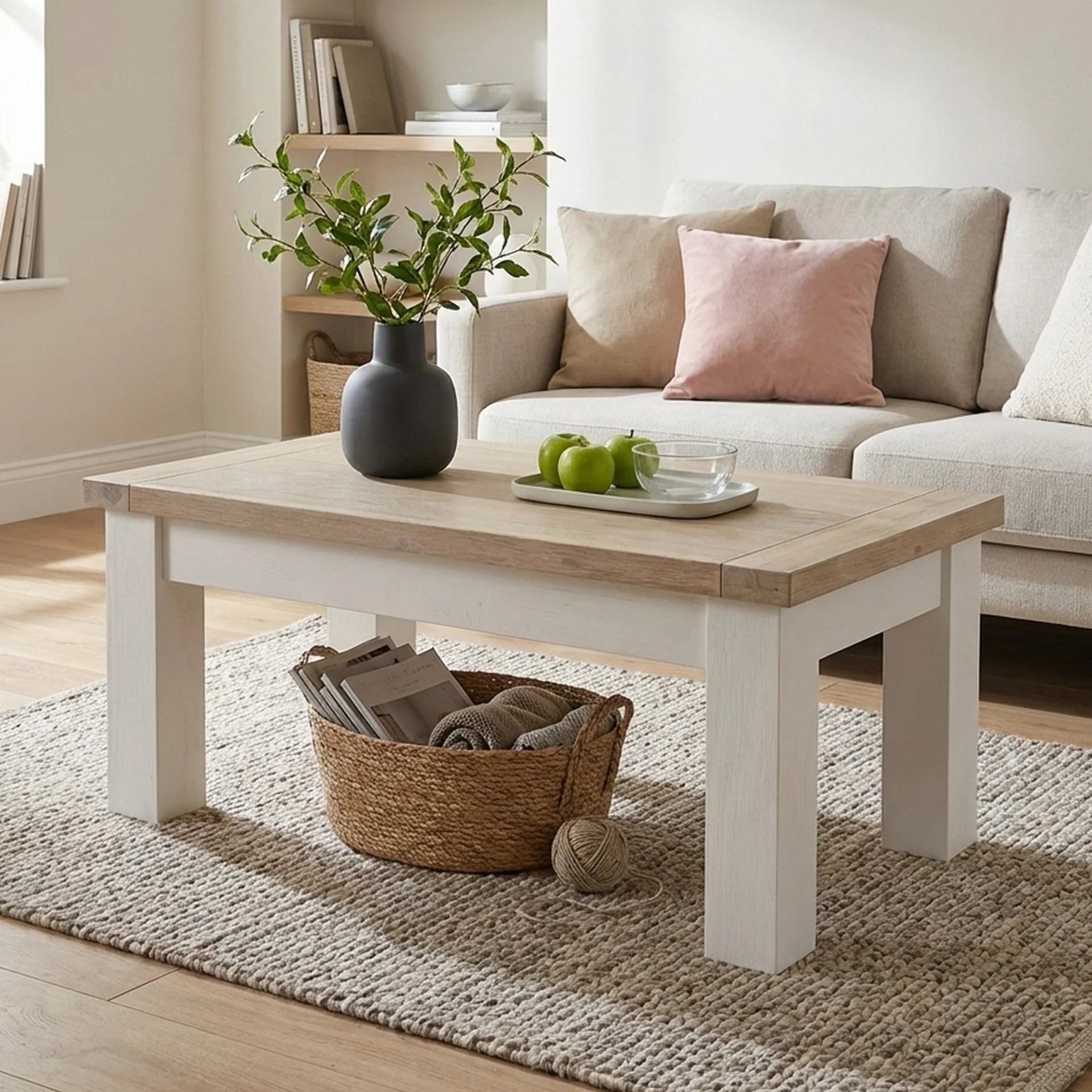 Aurora Solid Wood Coffee Table - White