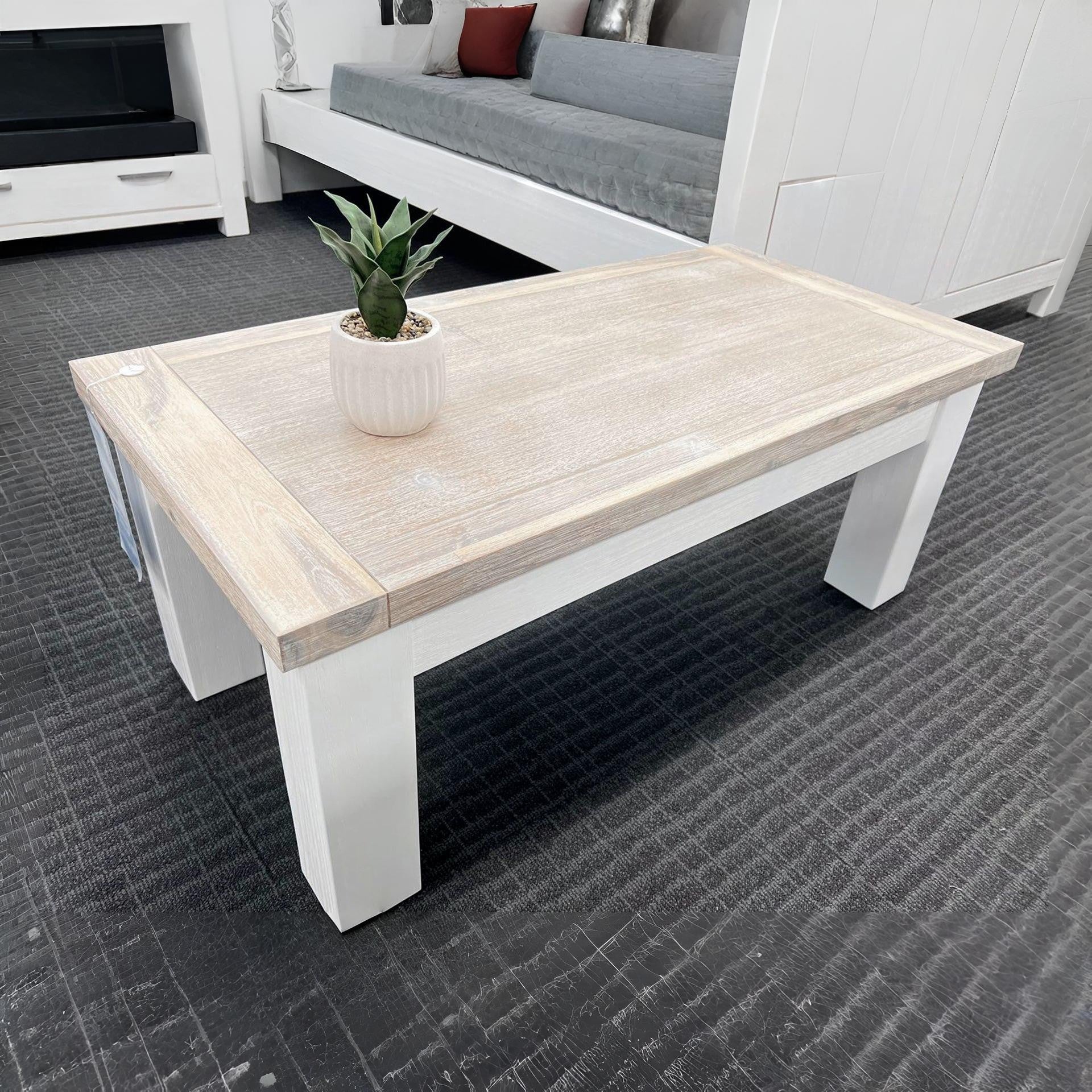 Aurora Solid Wood Coffee Table - White - Image 10