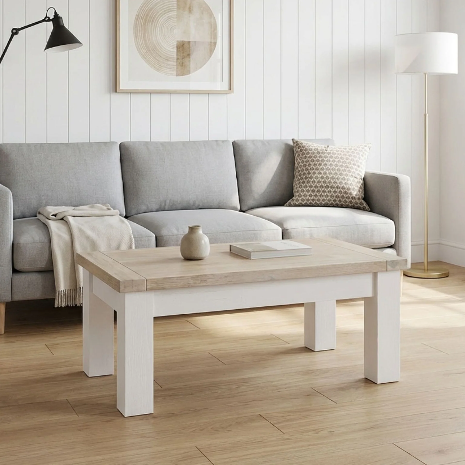 Aurora Solid Wood Coffee Table - White - Image 5