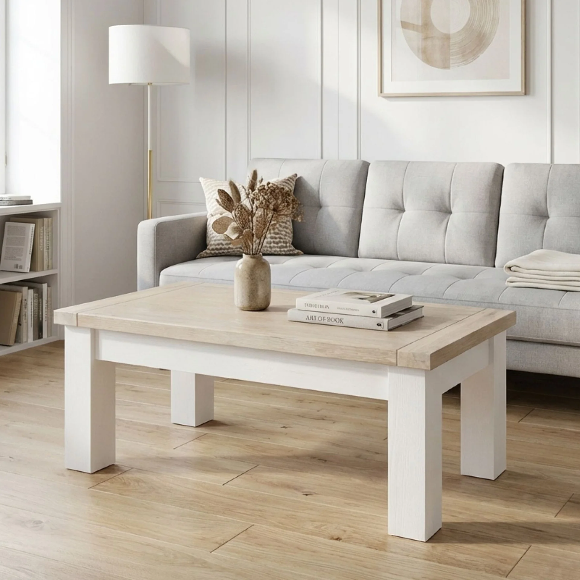 Aurora Solid Wood Coffee Table - White - Image 6