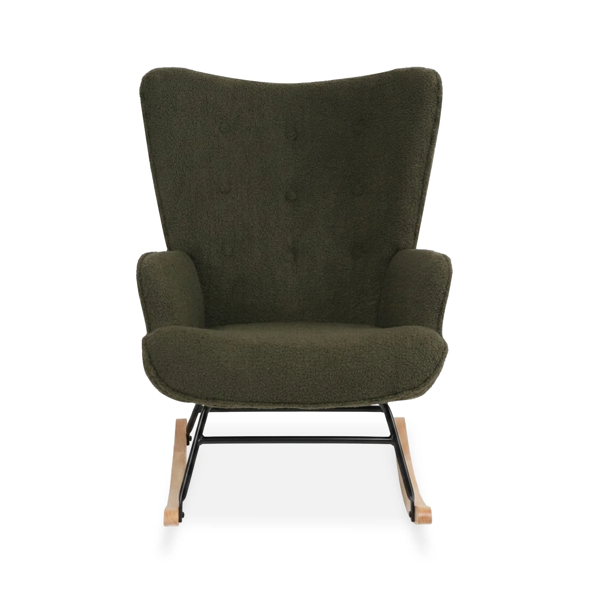 Ava Boucle Rocking Armchair - Dark Green - Image 10