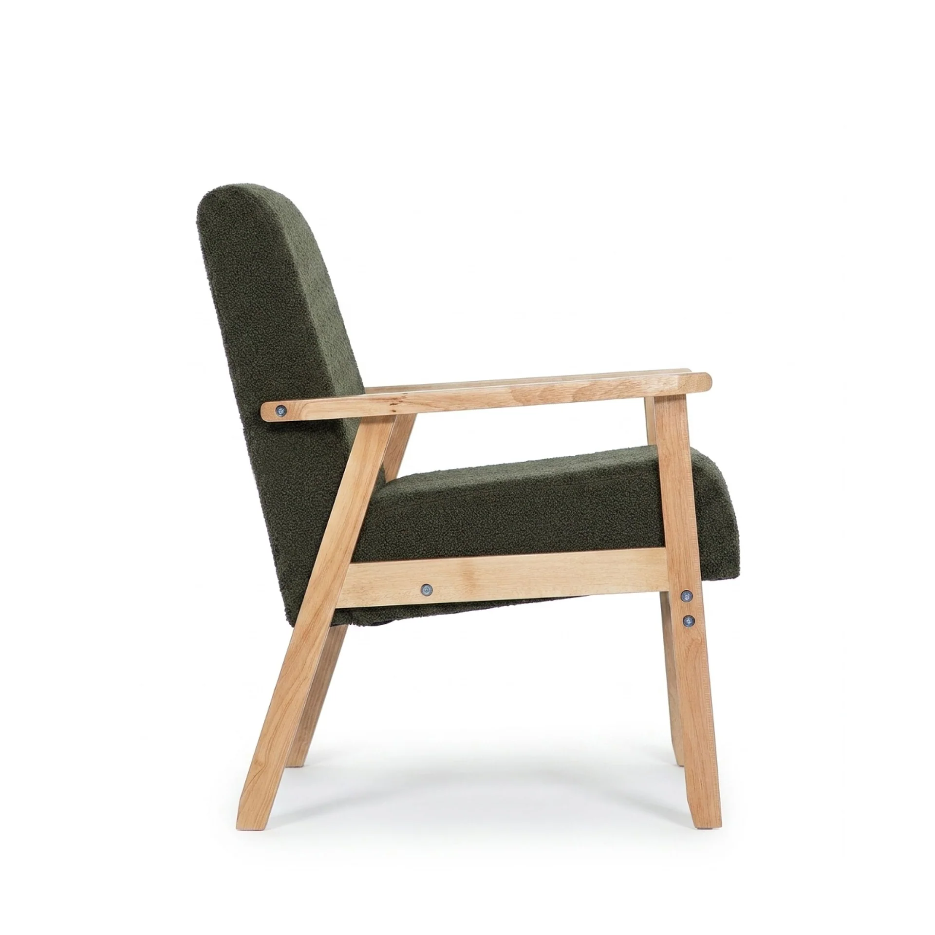 Aven Boucle Armchair - Dark Green - Image 9