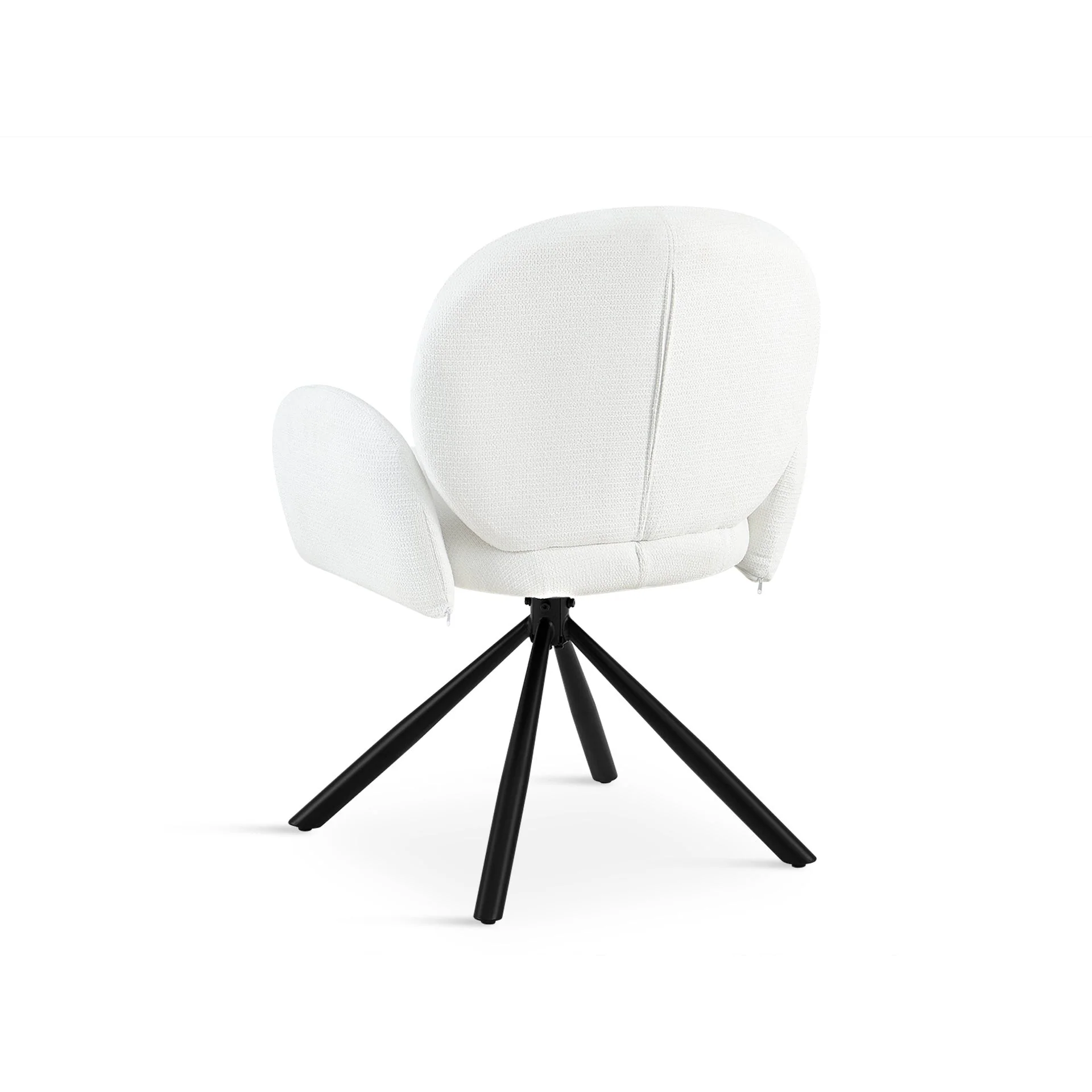 Avery Swivel Fabric Dining Chair - Set of 2 - White - Image 11