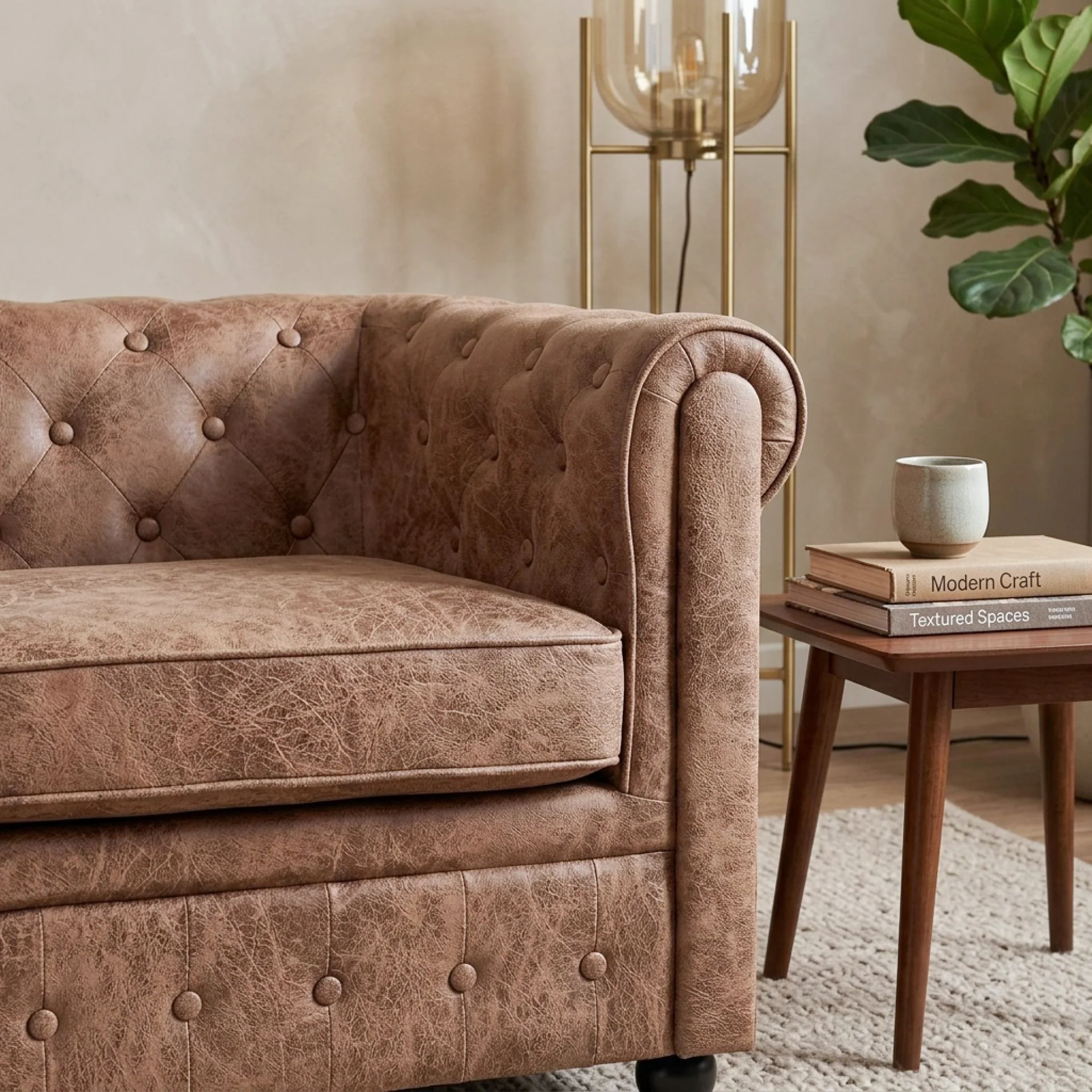 Aviana 3 Seater Sofa - Brown - Image 7