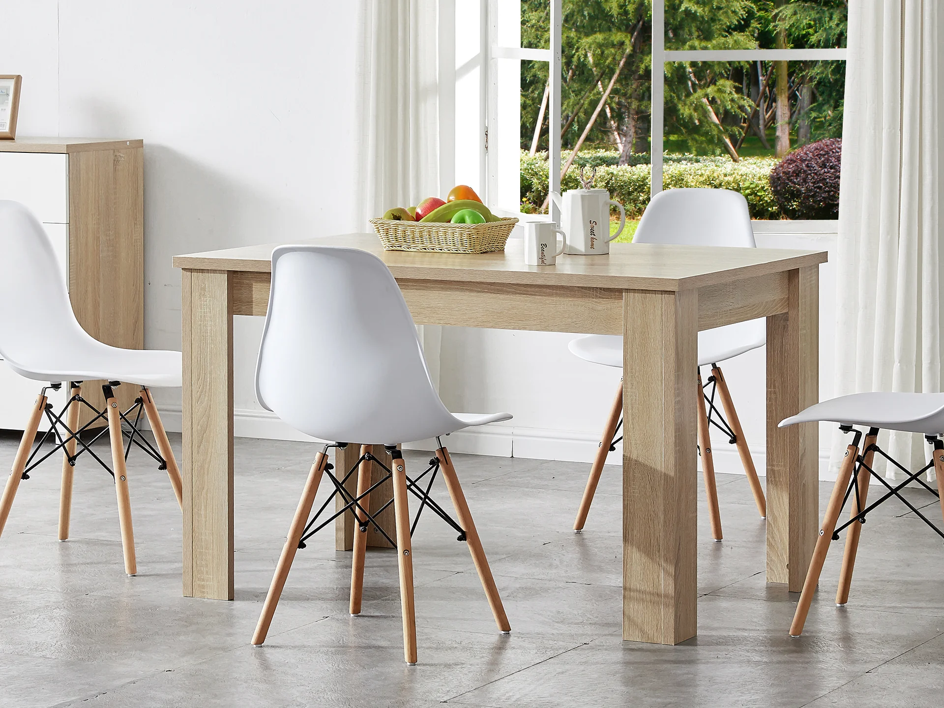 Azar Dining Table Rectangle 120 X 80cm - Oak - Image 5