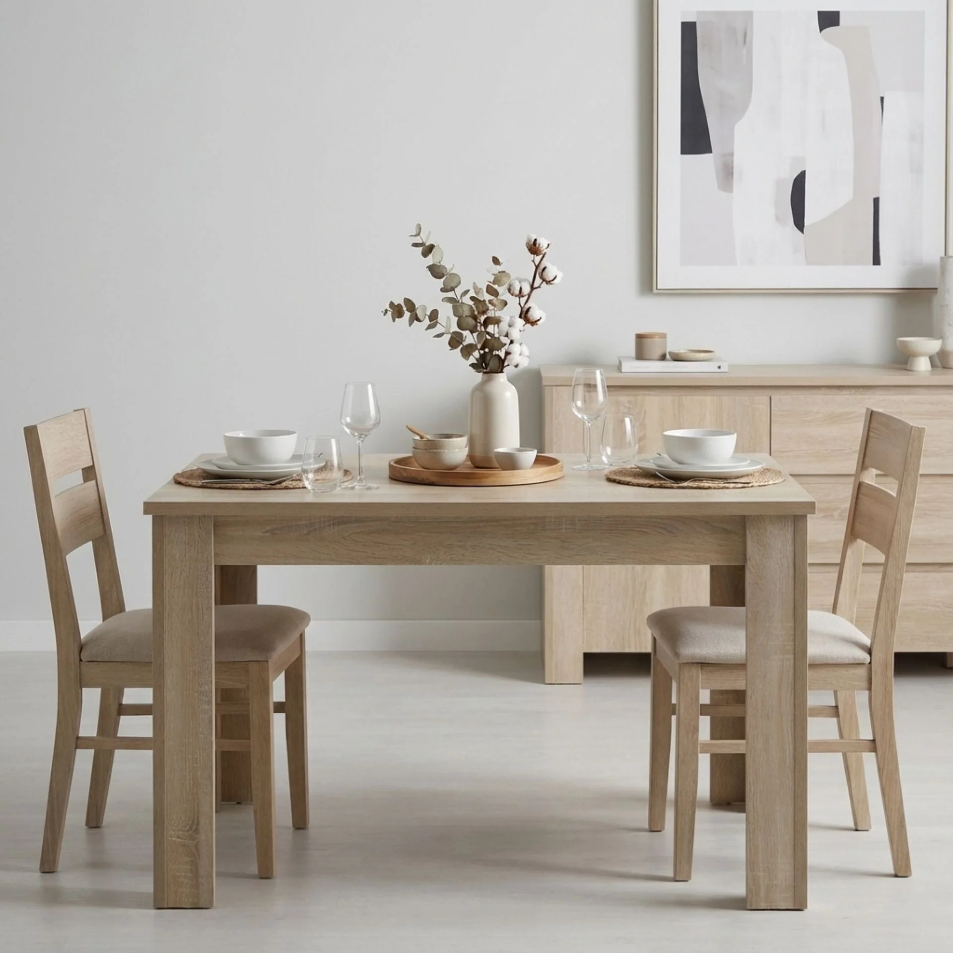 Azar Dining Table Rectangle 120 x 80cm - Oak - Image 2