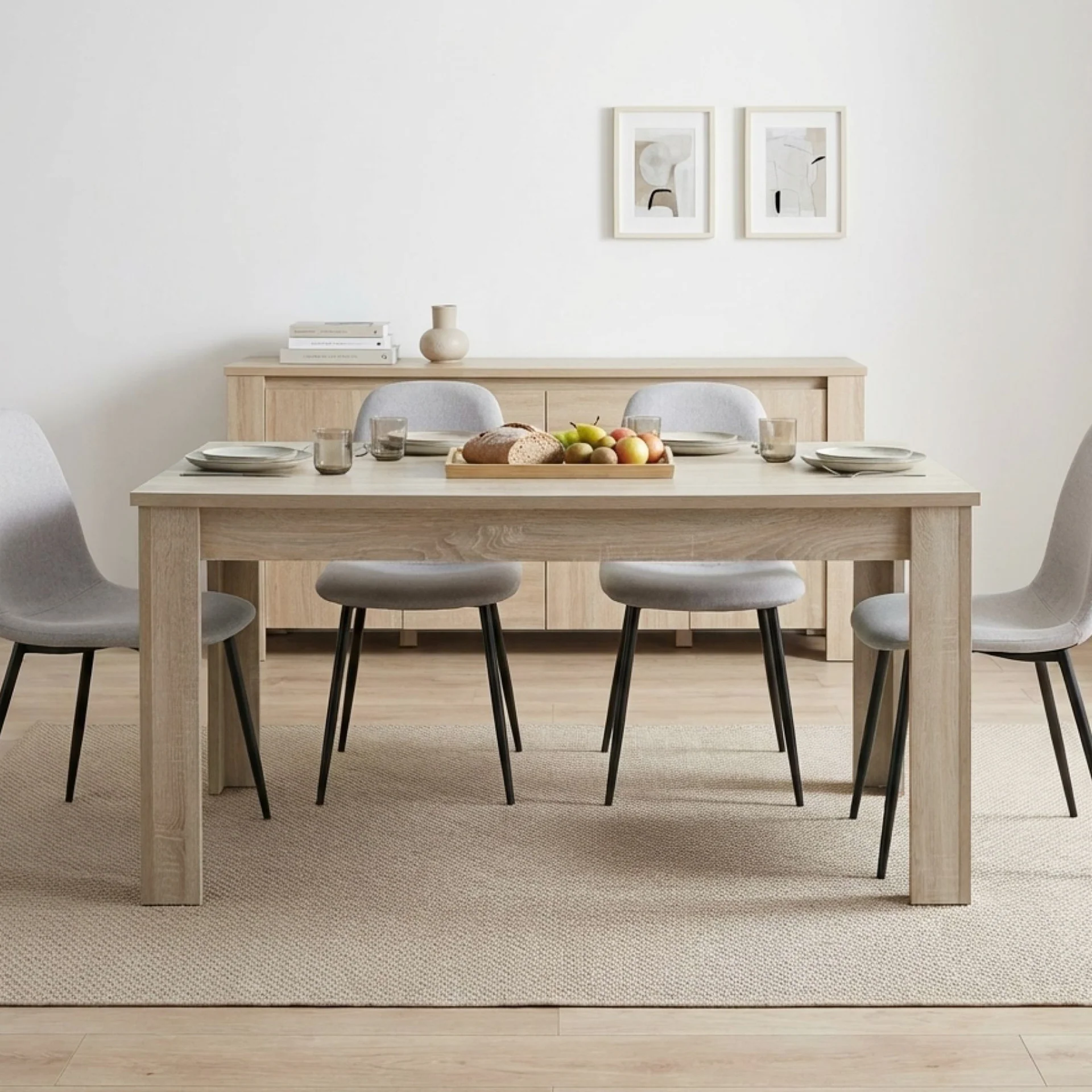 Azar Dining Table Rectangle 160 x 80cm - Oak - Image 2