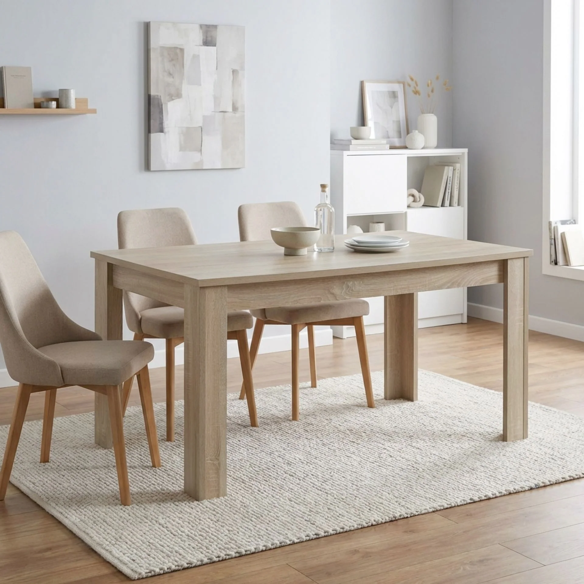 Azar Dining Table Rectangle 160 x 80cm - Oak - Image 3