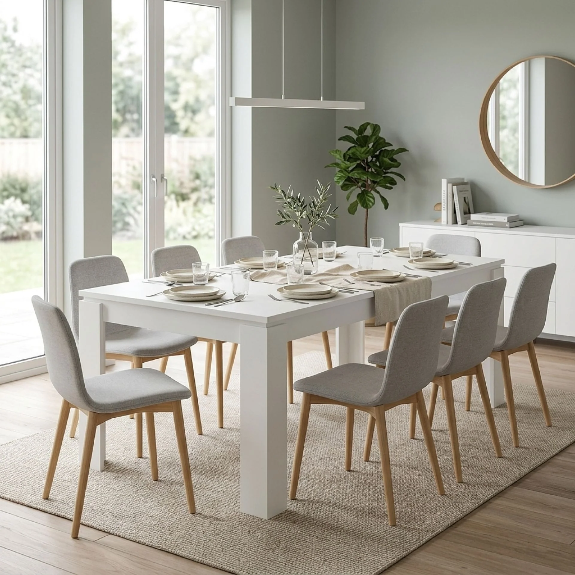 Azar Dining Table Rectangle 180 x 90cm - White - Image 7