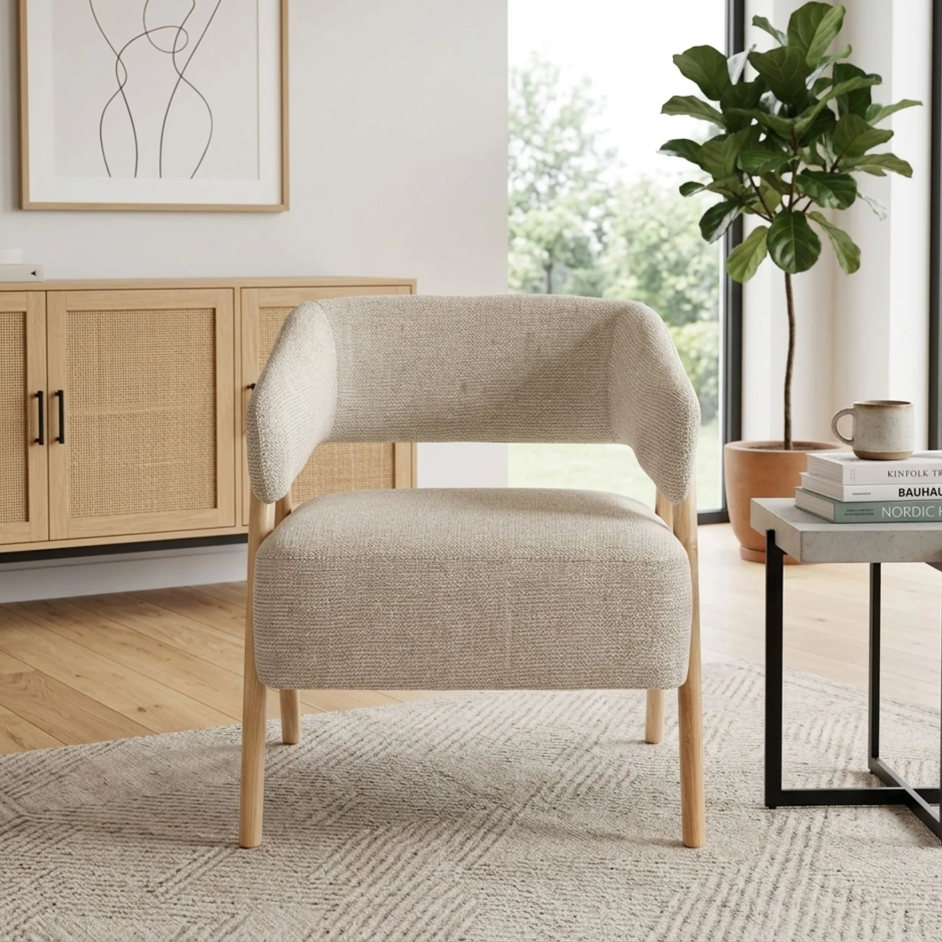 Bark Chenille Armchair - Khaki - Image 6
