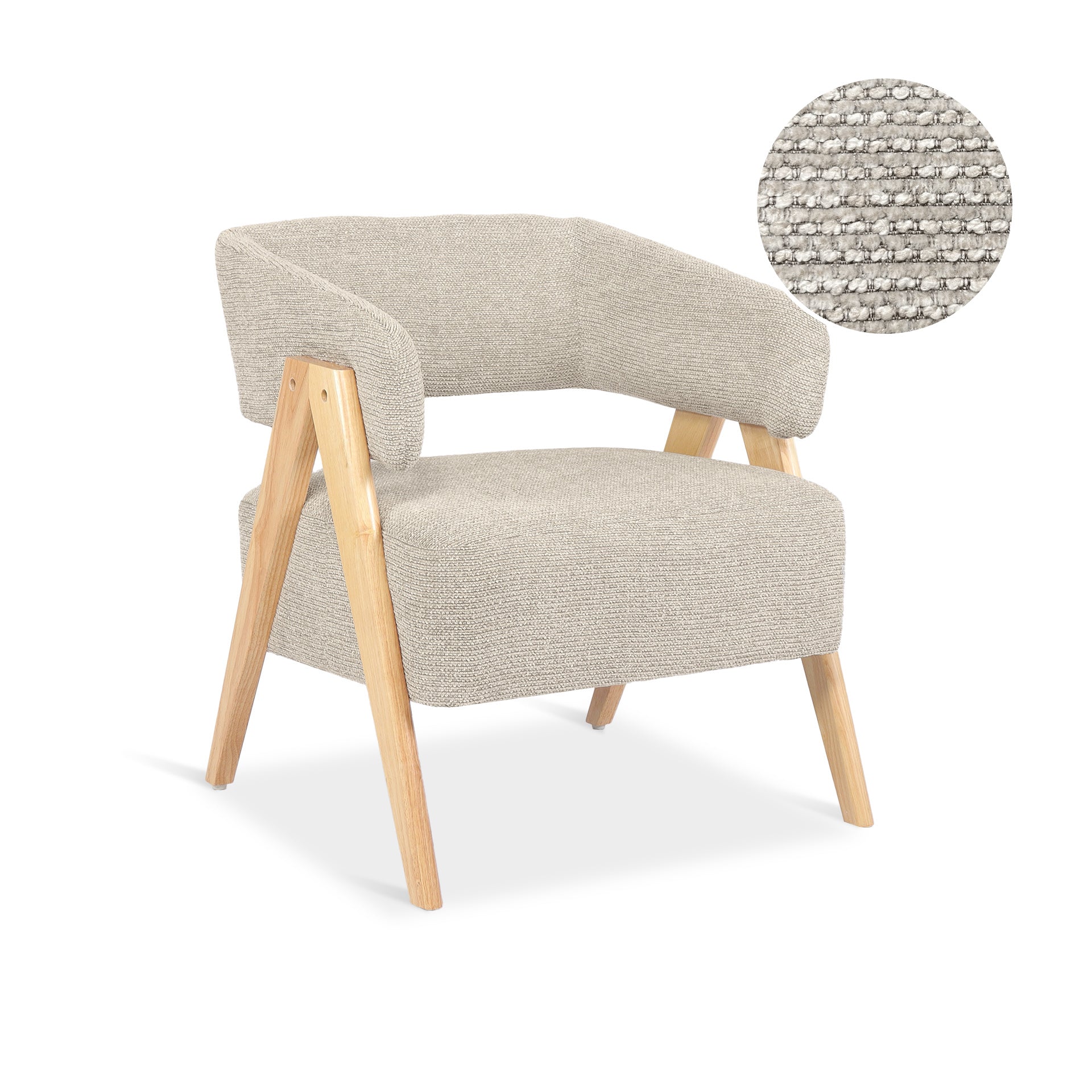 Bark Chenille Armchair - Khaki - Image 9