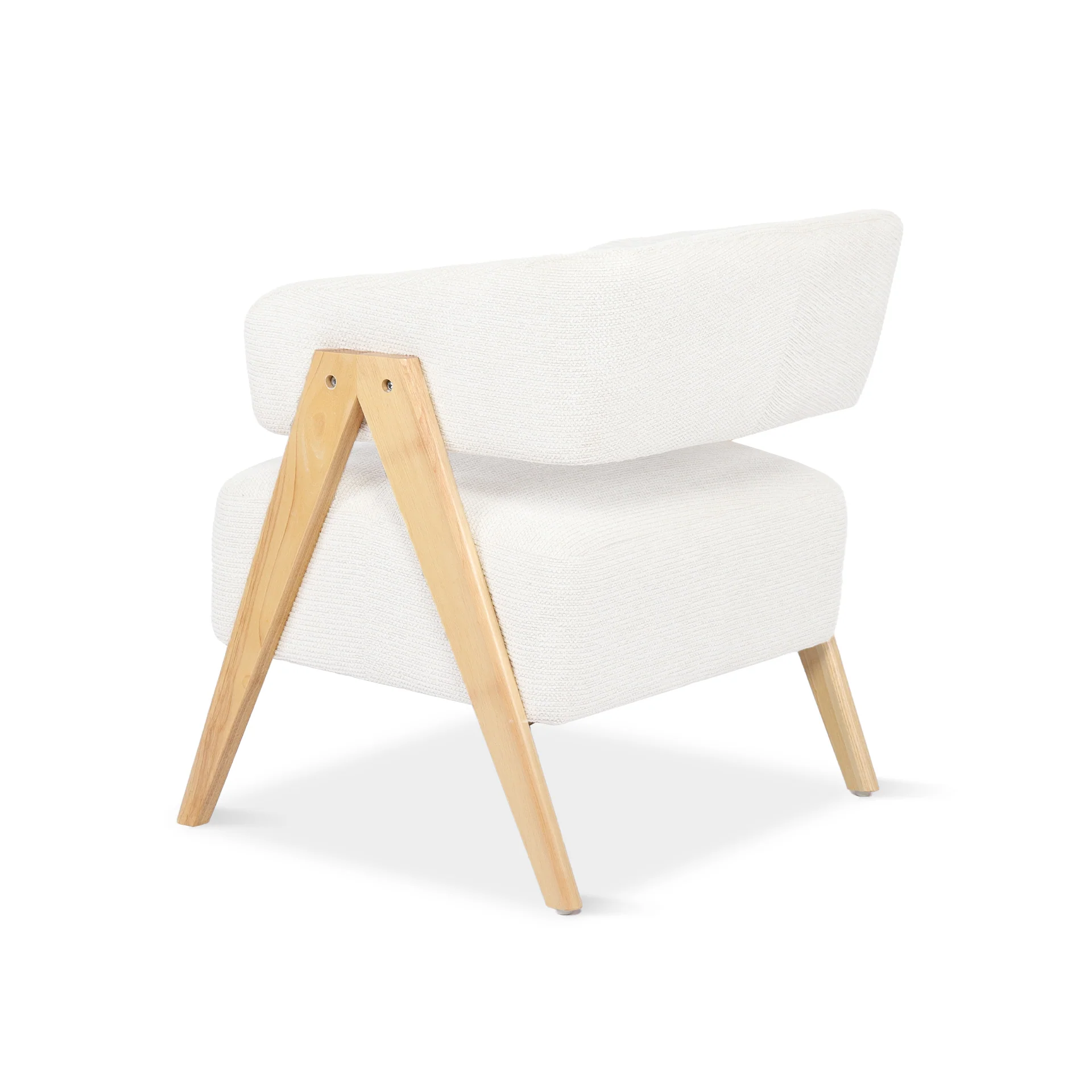 Bark Chenille Armchair - White - Image 10