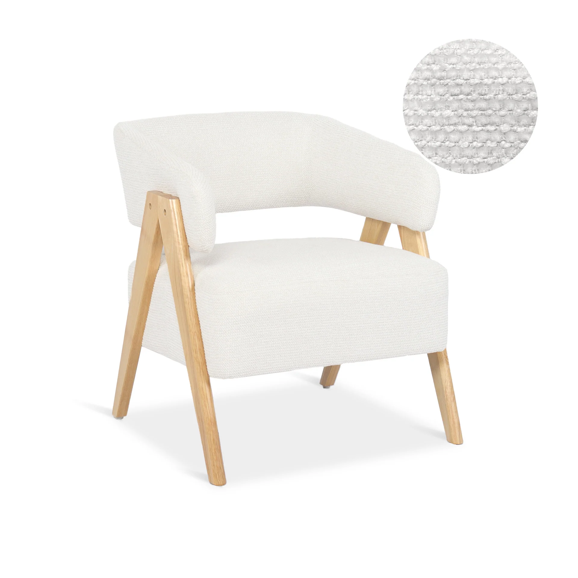 Bark Chenille Armchair - White - Image 8