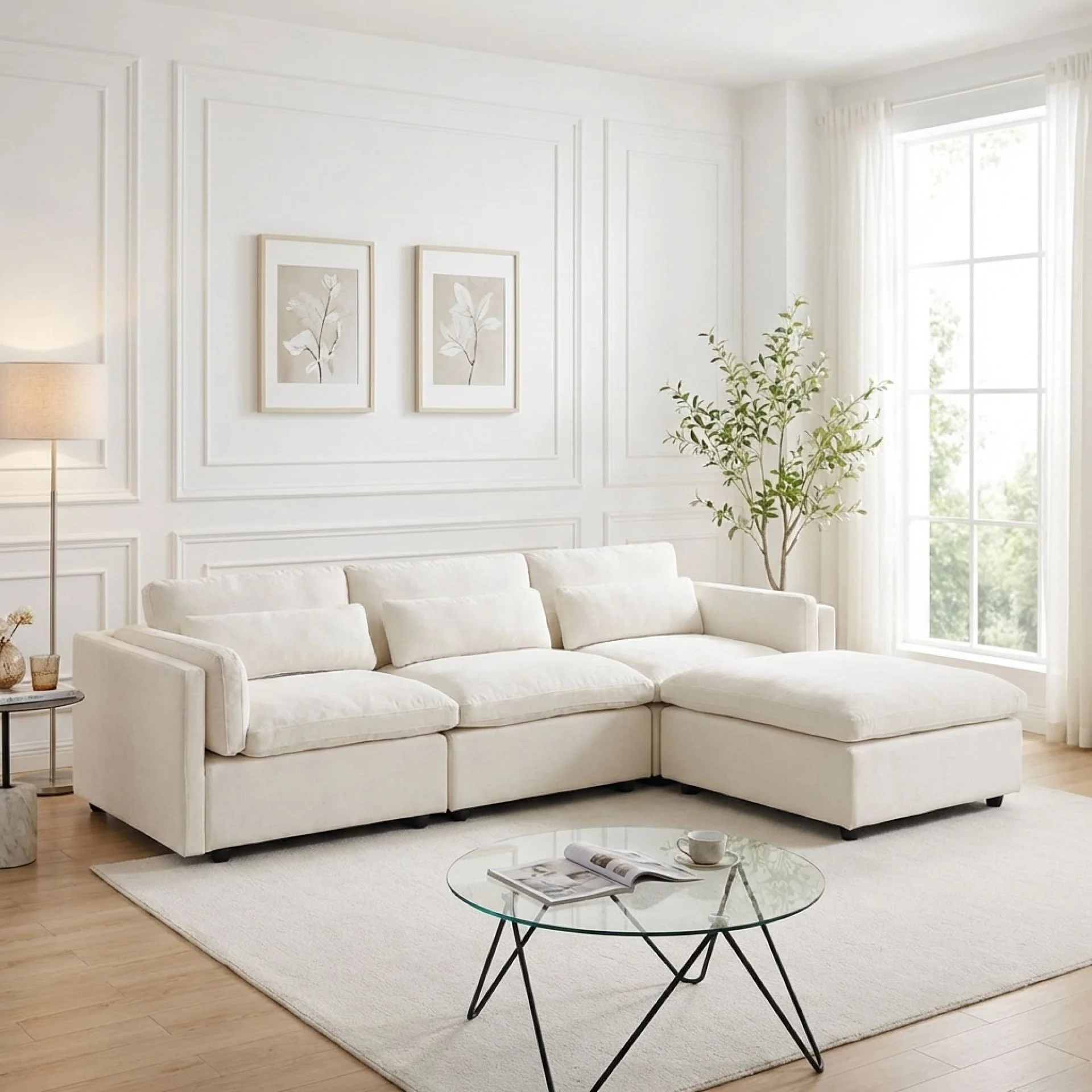 Barmouth Modular Sofa - Linen Cream - Image 3