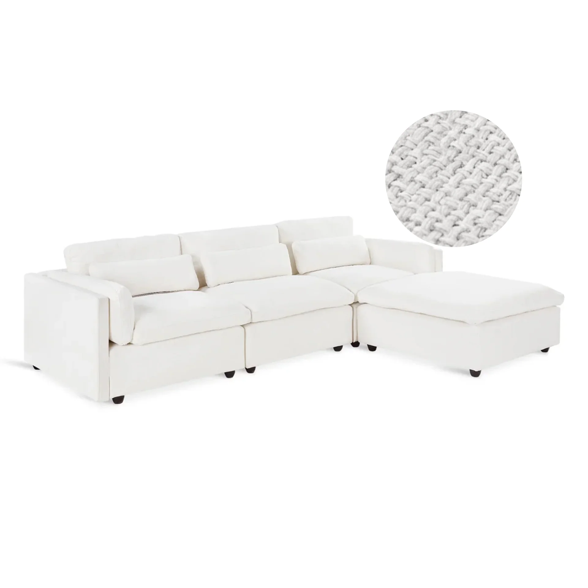 Barmouth Modular Sofa - Linen Cream - Image 7