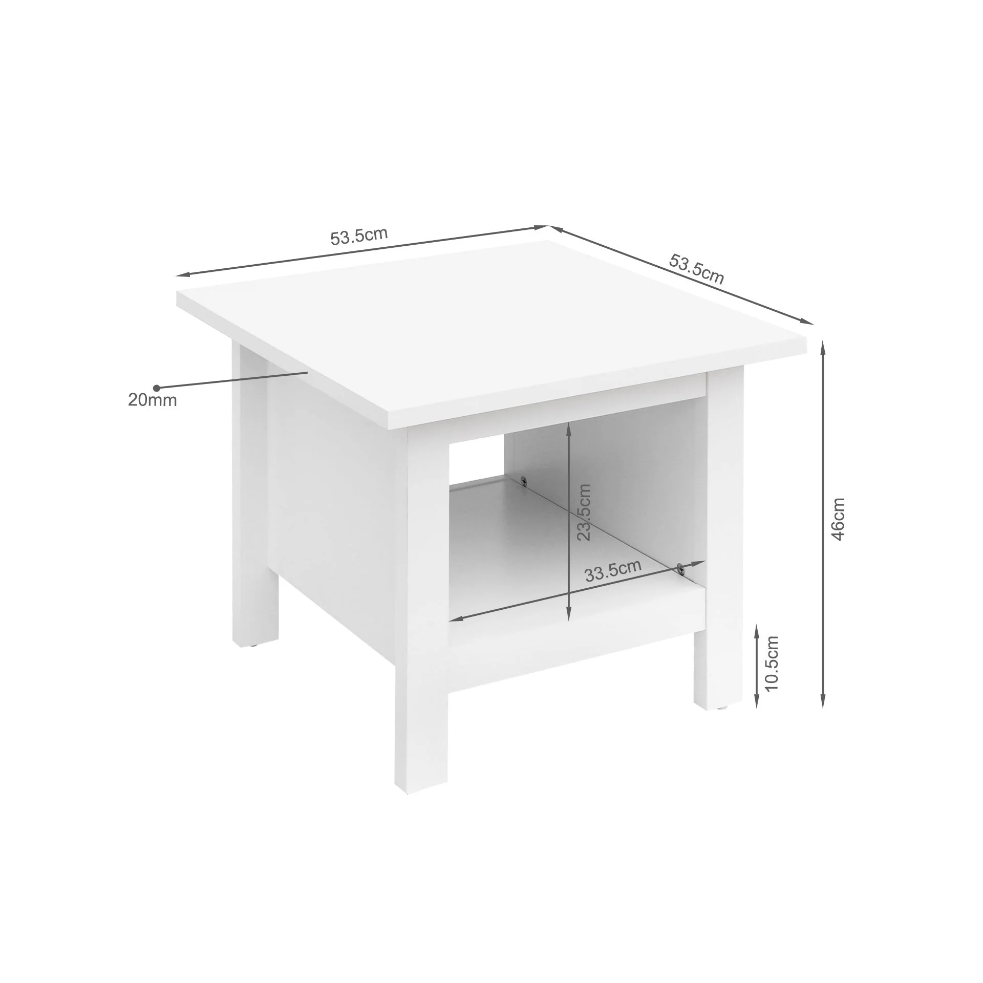 Barrett Bedside Table End Table - White - Image 6