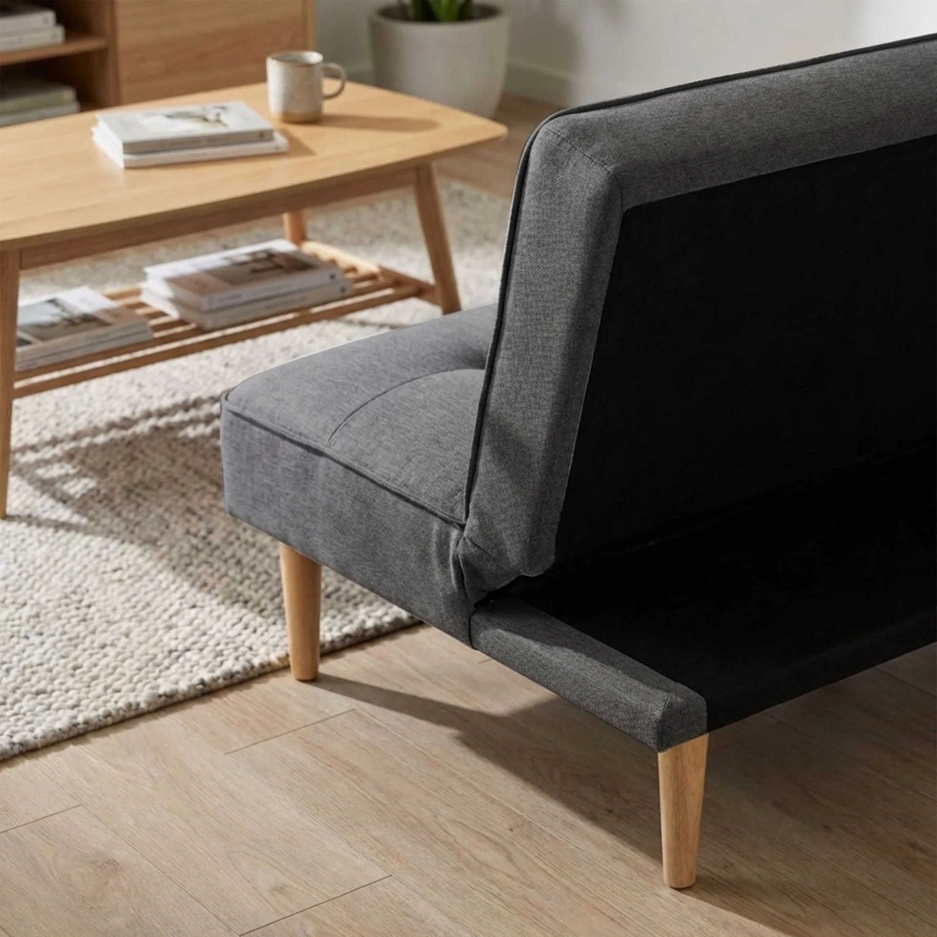 Barton 3 Seater Sofa Bed - Dark Grey - Image 10