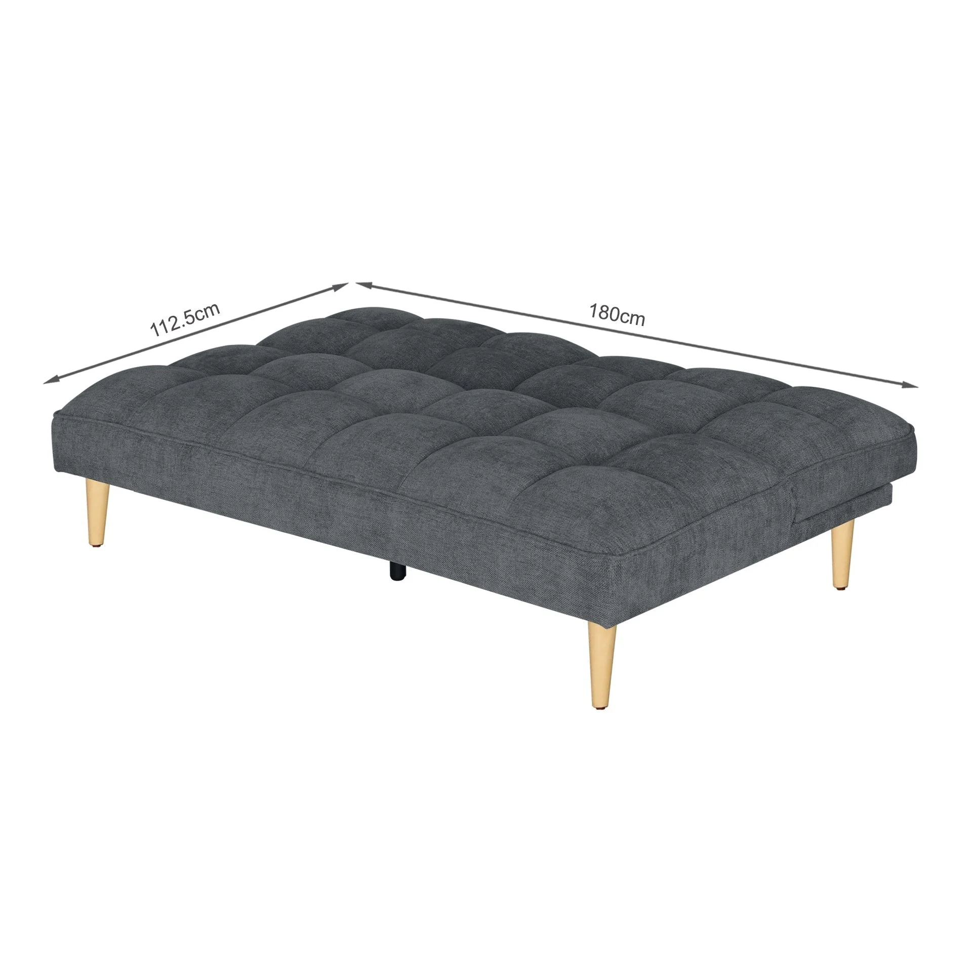 Barton 3 Seater Sofa Bed - Dark Grey - Image 18
